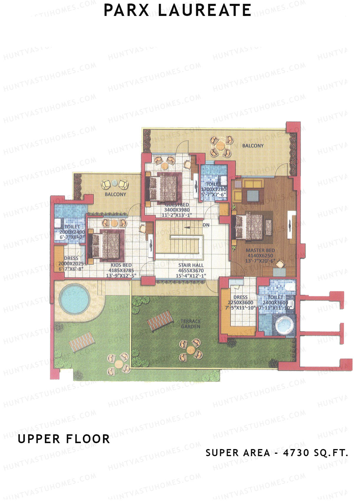Parx Laureate Laurel Unit 1 (Penthouse) Floor Plan