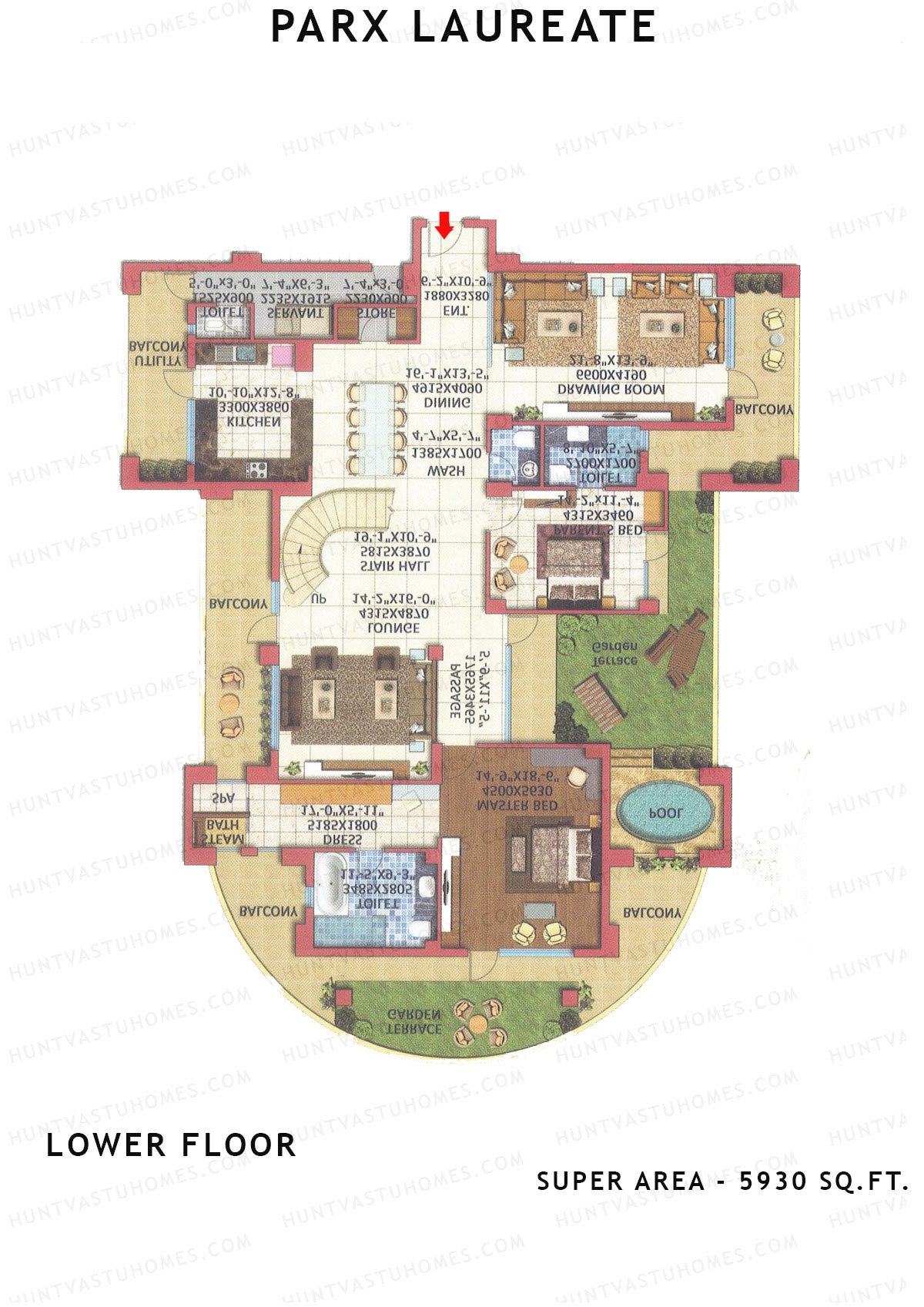 Parx Laureate Laurel Unit 3 (Penthouse) Floor Plan