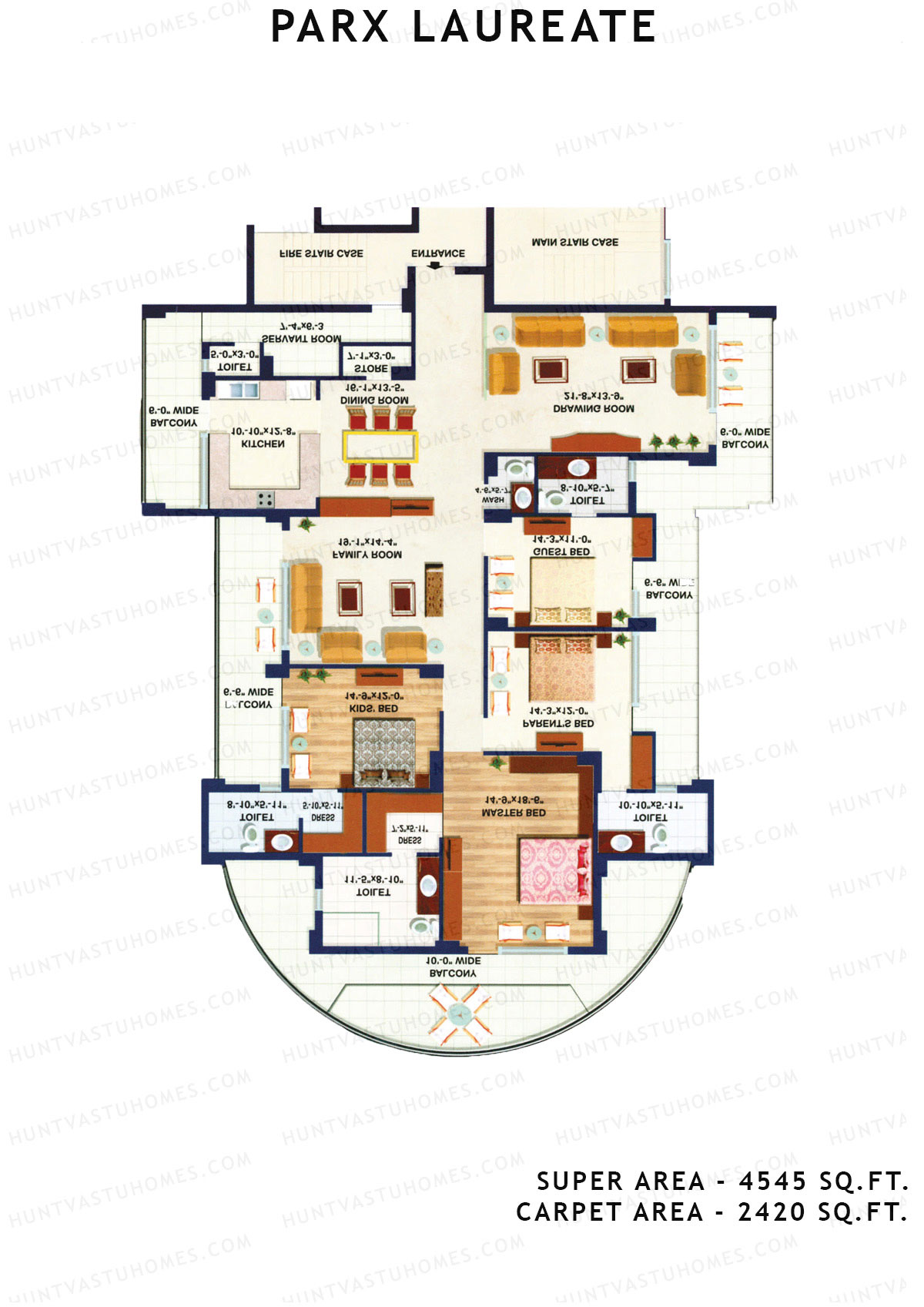 Parx Laureate Palm Unit 3 (Type 3) Floor Plan