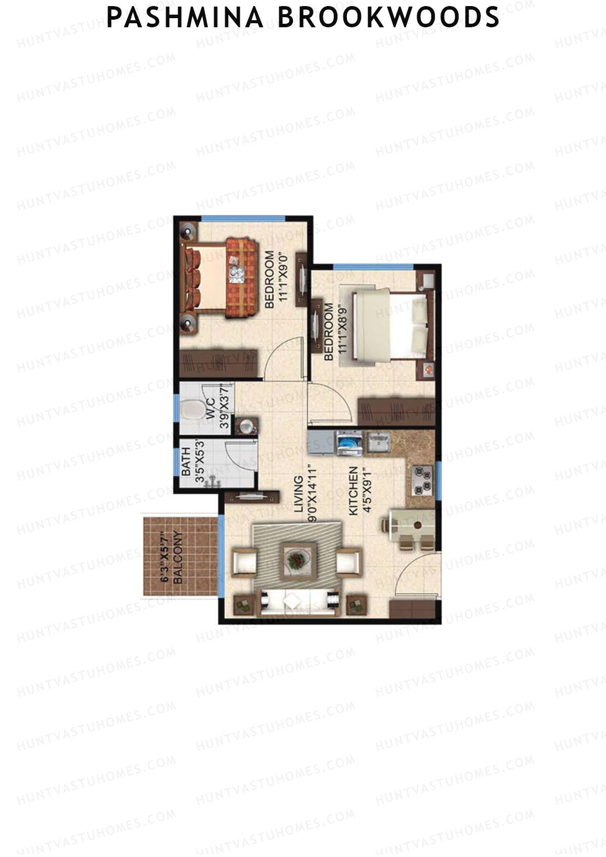 Pashmina Brookwoods Block 1 Wing A Unit 5 Floor Plan