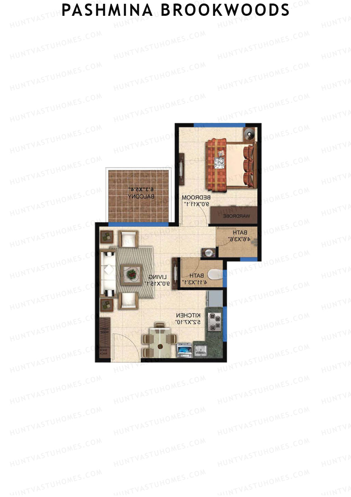 Pashmina Brookwoods Block 2 Wing C Unit 1 Floor Plan