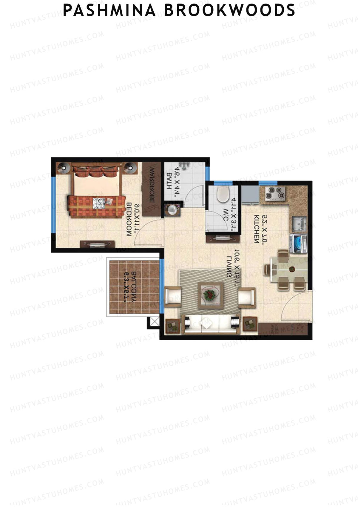 Pashmina Brookwoods Block 2 Wing D Unit 13 Floor Plan