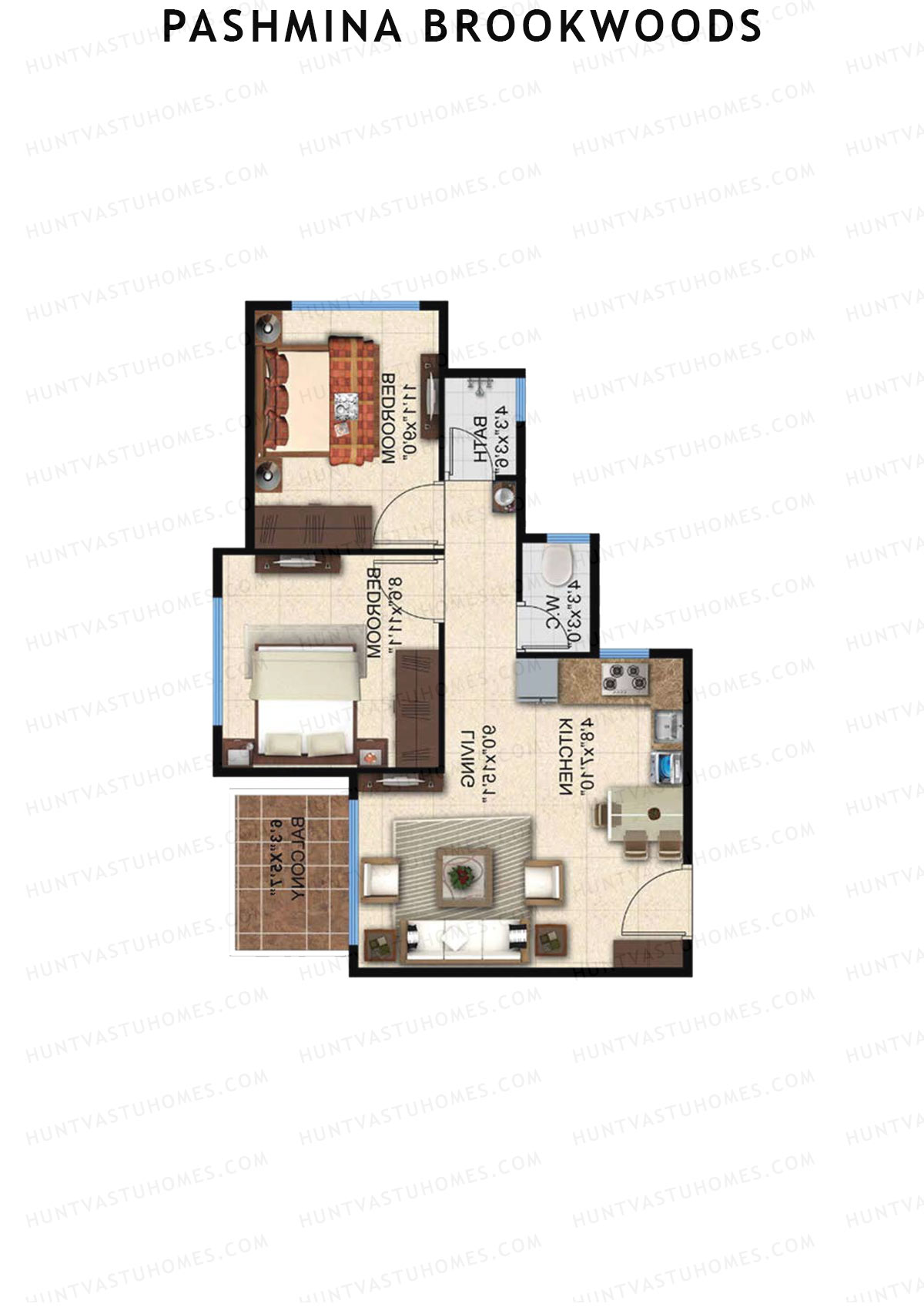Pashmina Brookwoods Block 2 Wing D Unit 5 Floor Plan