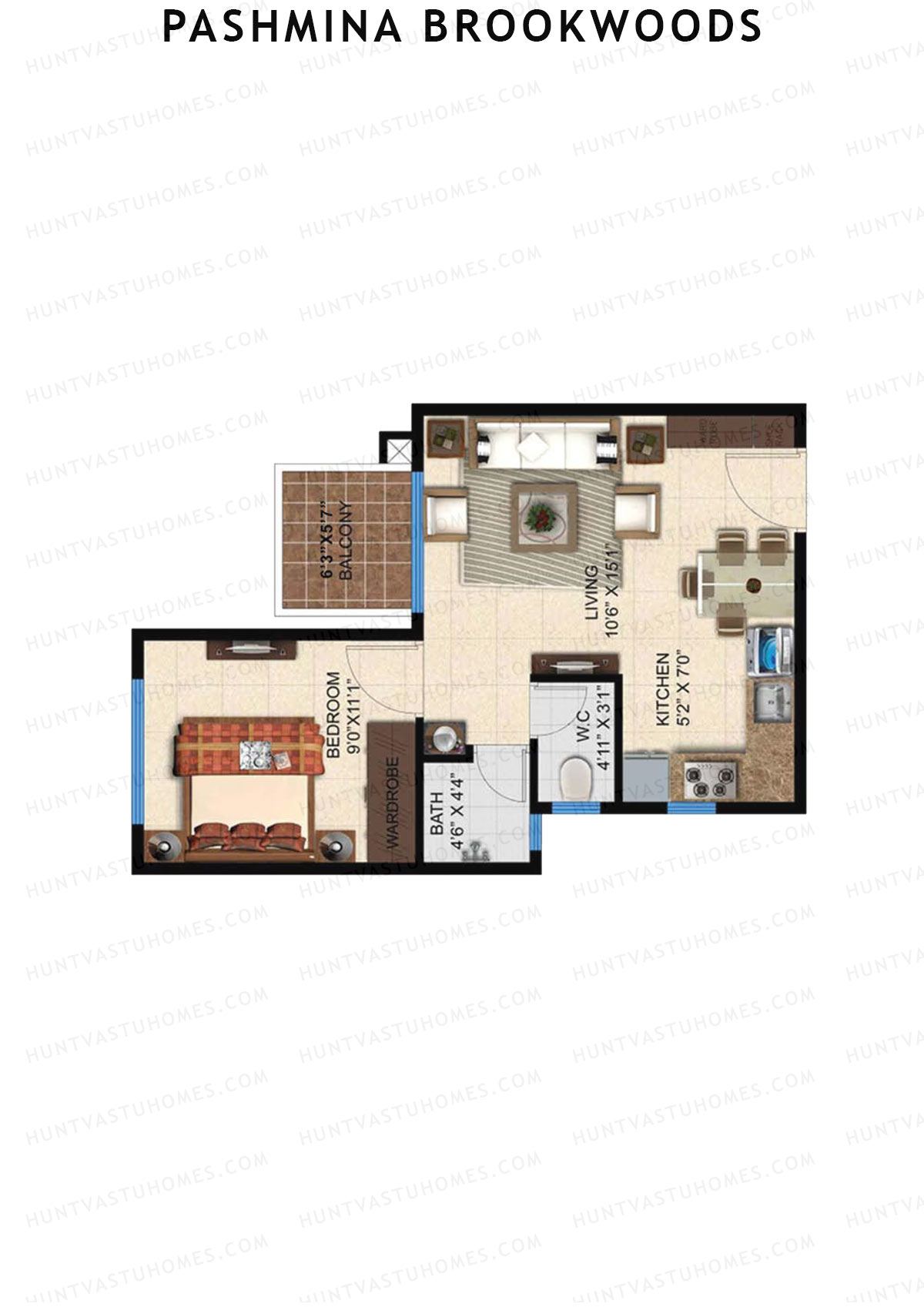 Pashmina Brookwoods Block 2 Wing D Unit 7 Floor Plan