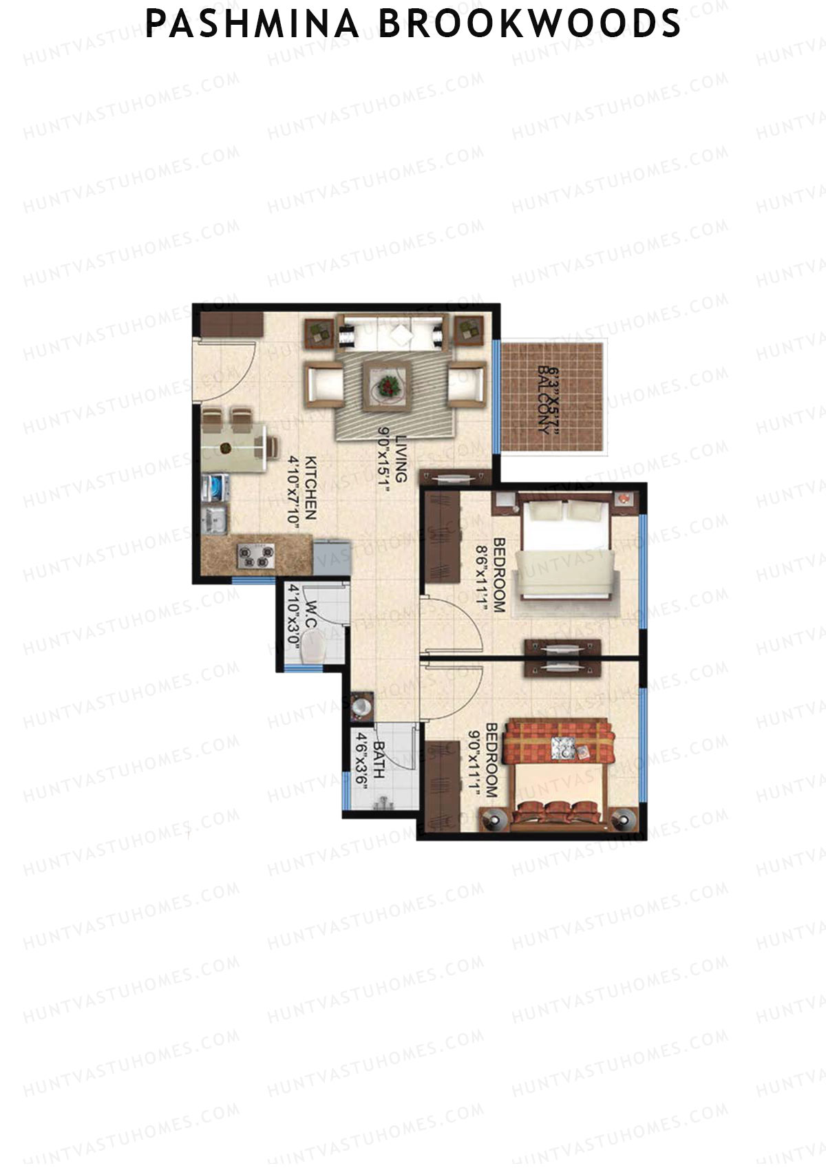 Pashmina Brookwoods Block 2 Wing E Unit 8 Floor Plan