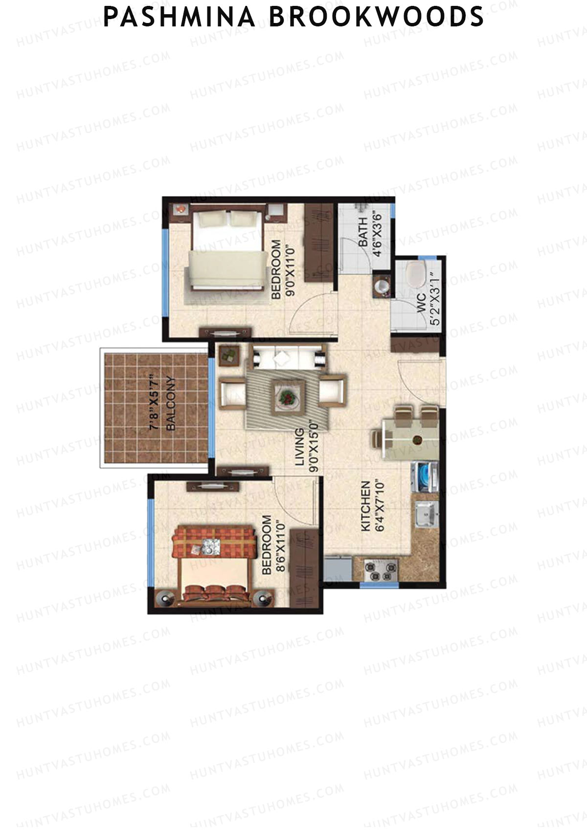 Pashmina Brookwoods Block 2 Wing F Unit 1 Floor Plan