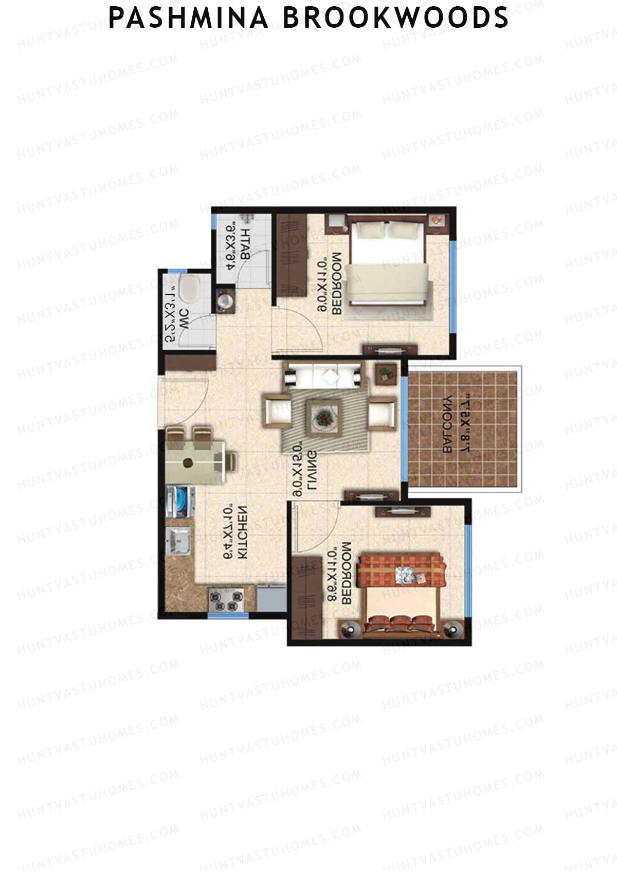 Pashmina Brookwoods Block 2 Wing F Unit 2 Floor Plan