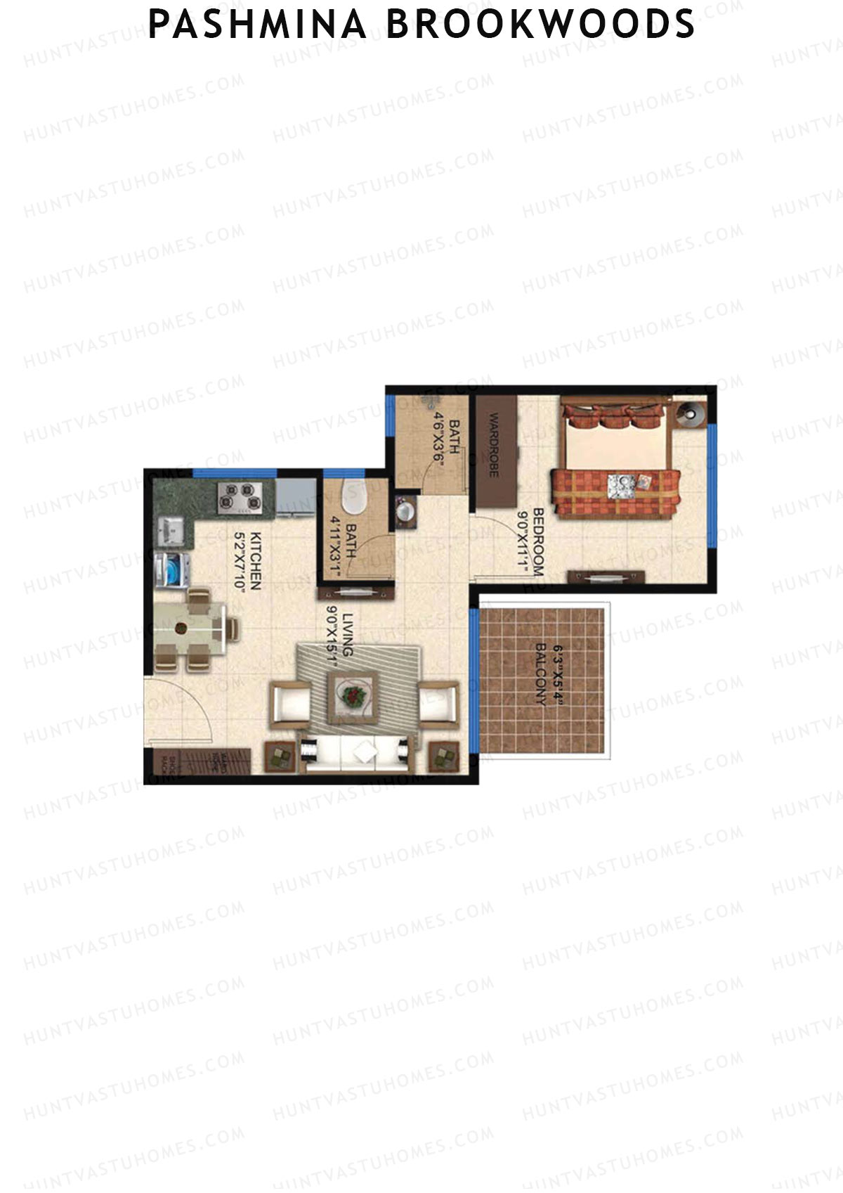 Pashmina Brookwoods Block 3 Wing H Unit 6 Floor Plan