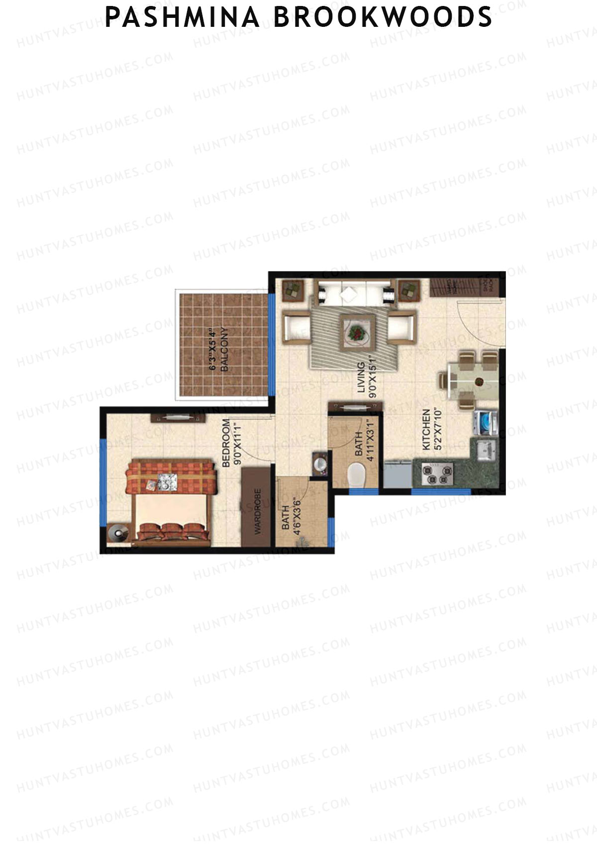 Pashmina Brookwoods Block 3 Wing H Unit 7 Floor Plan