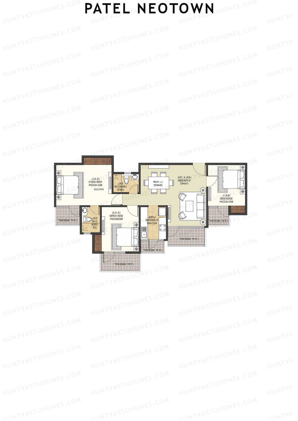 Patel Neotown Tower D1 Unit 1 (Type 8) Floor Plan