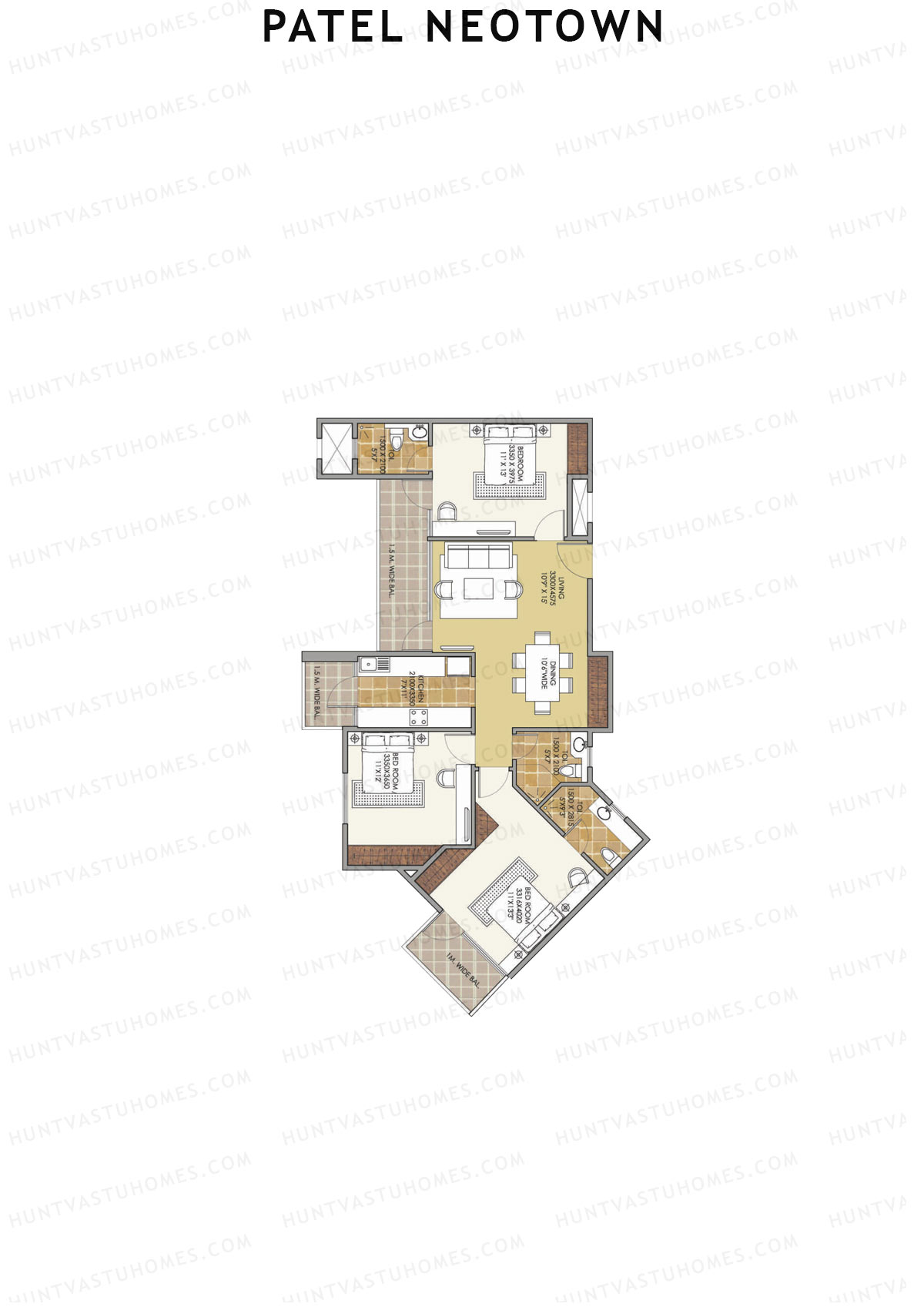 Patel Neotown Tower D3 Unit 4 (Type 11) Floor Plan