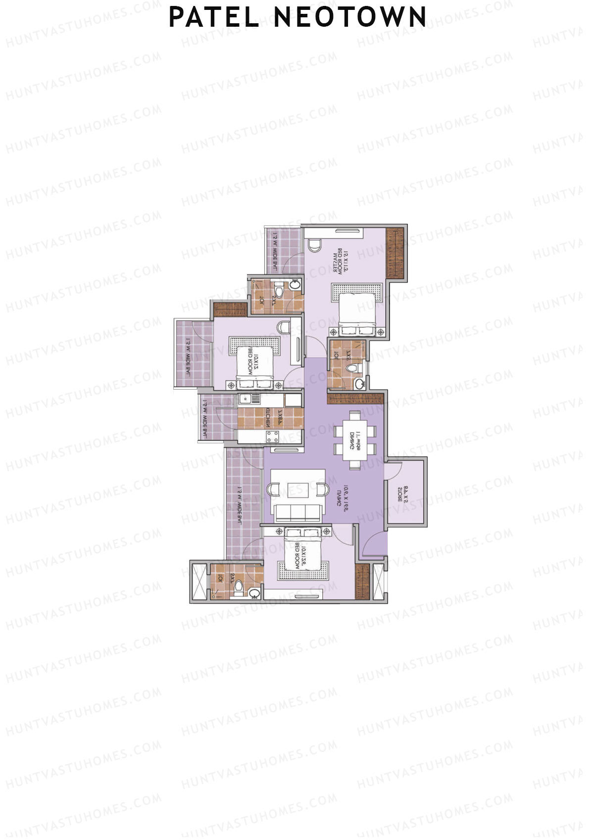 Patel Neotown Tower D3 Unit 5 (Type 13) Floor Plan