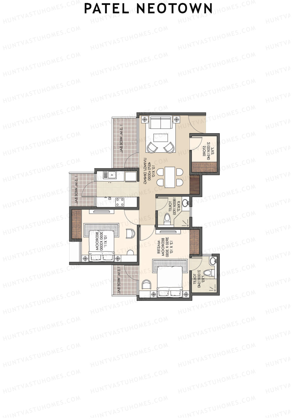 Patel Neotown Tower D4 Unit 6 (Type 2) Floor Plan