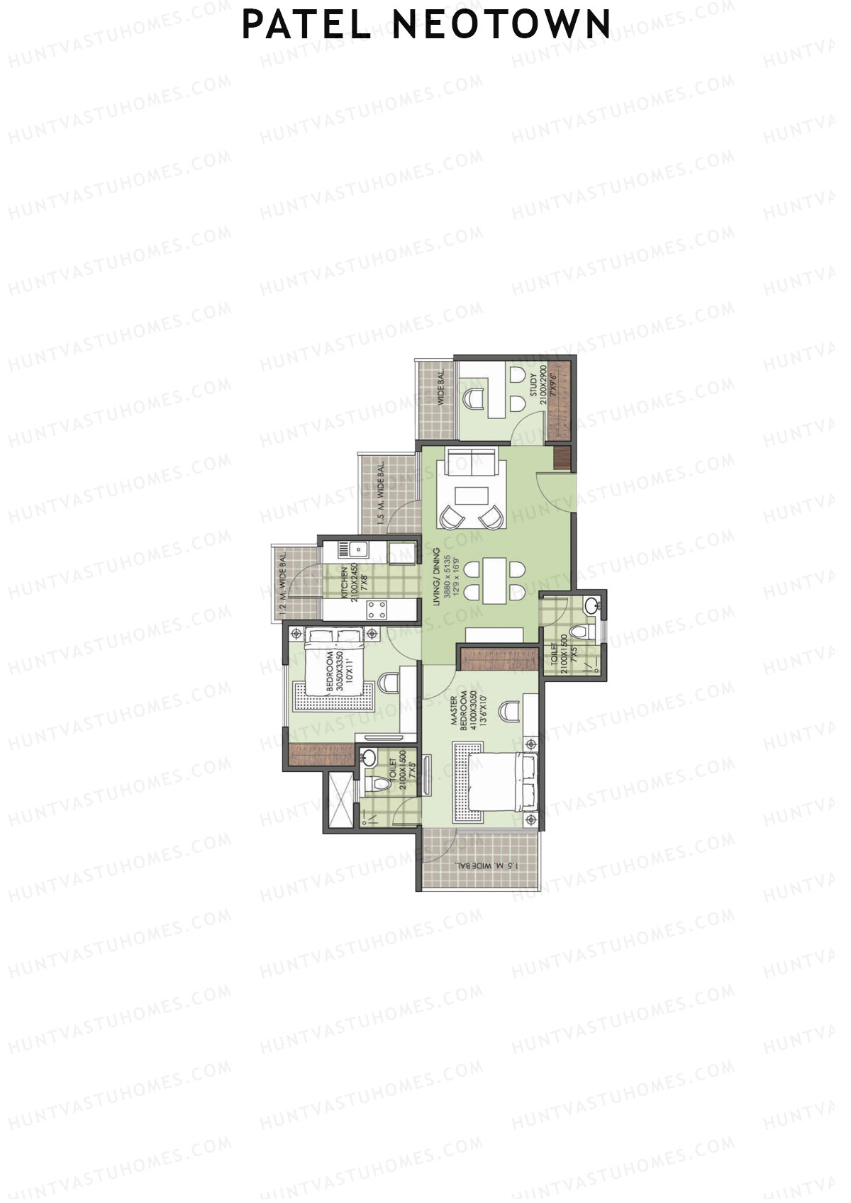 Patel Neotown Tower E2 Unit 4 (Type 4) Floor Plan