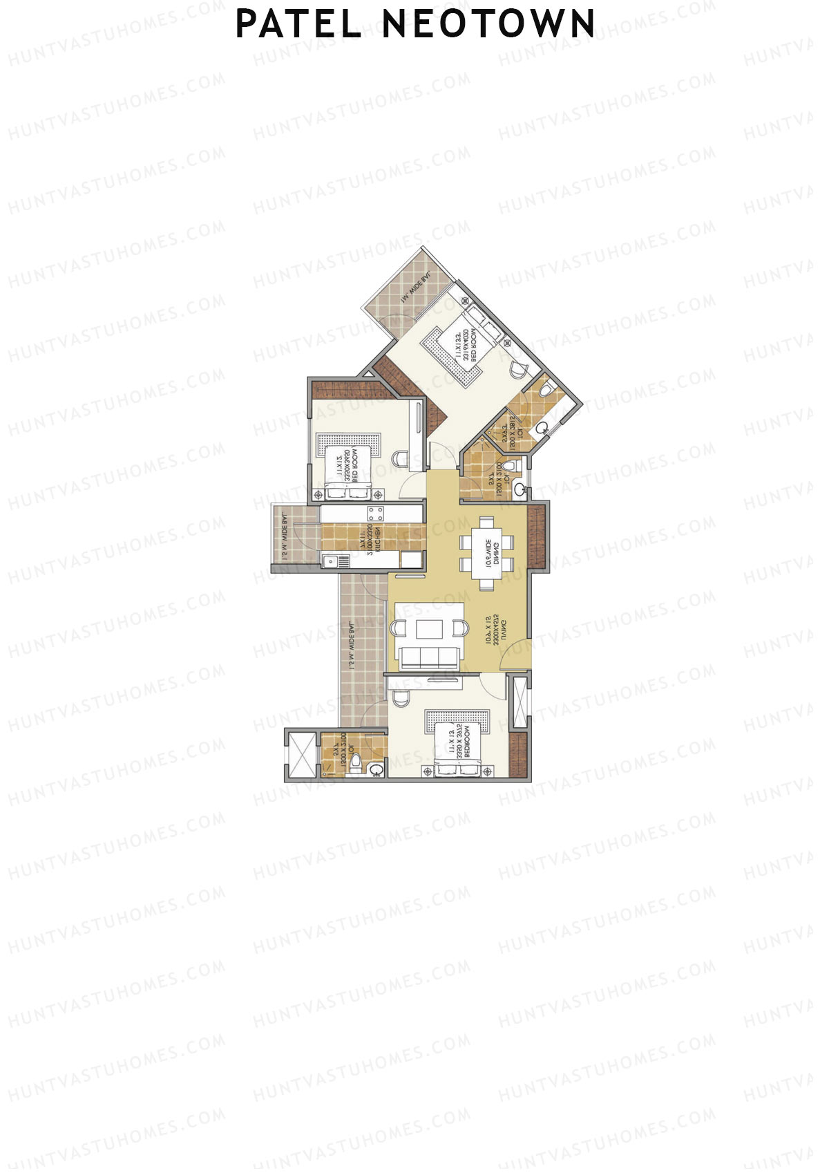 Patel Neotown Tower E3 Unit 4 (Type 11) Floor Plan