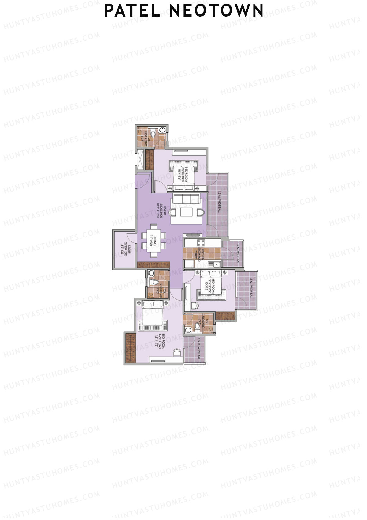 Patel Neotown Tower E3 Unit 6 (Type 12) Floor Plan