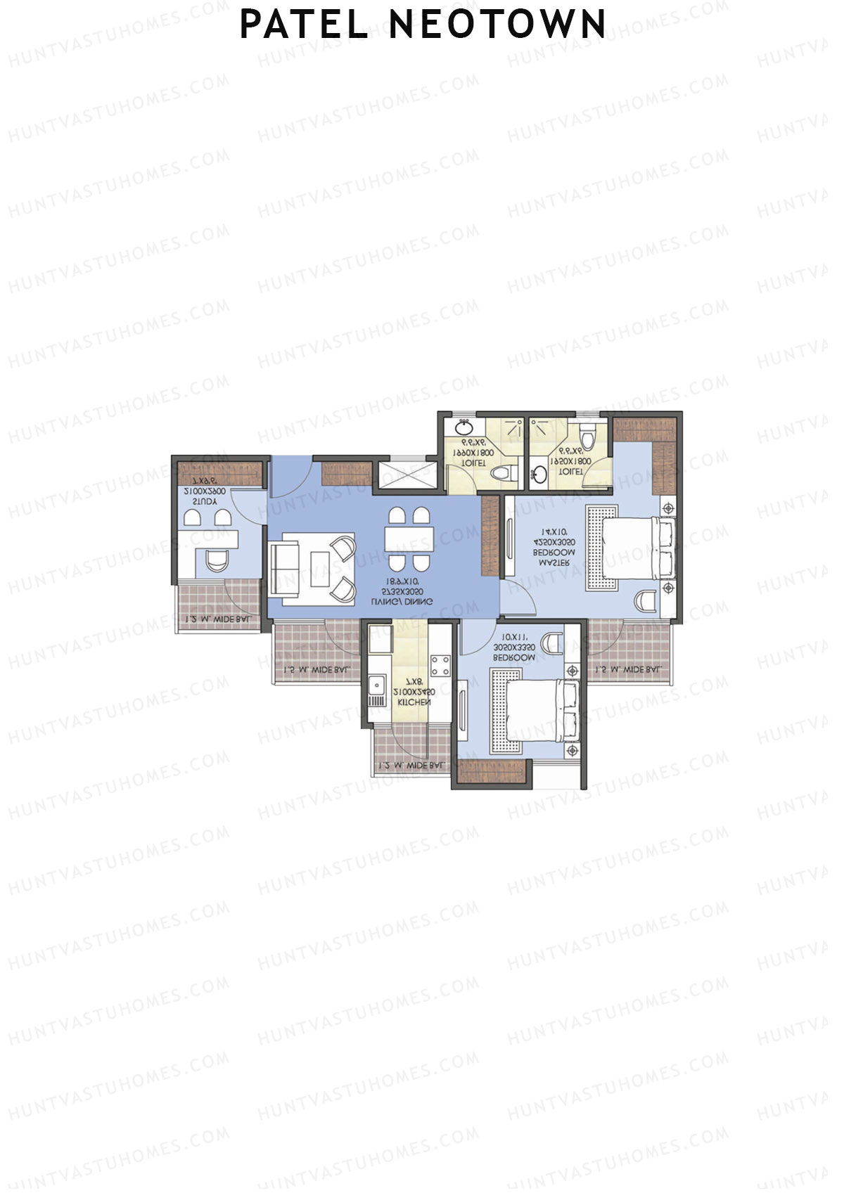 Patel Neotown Tower E4 Unit 3 (Type 6) Floor Plan