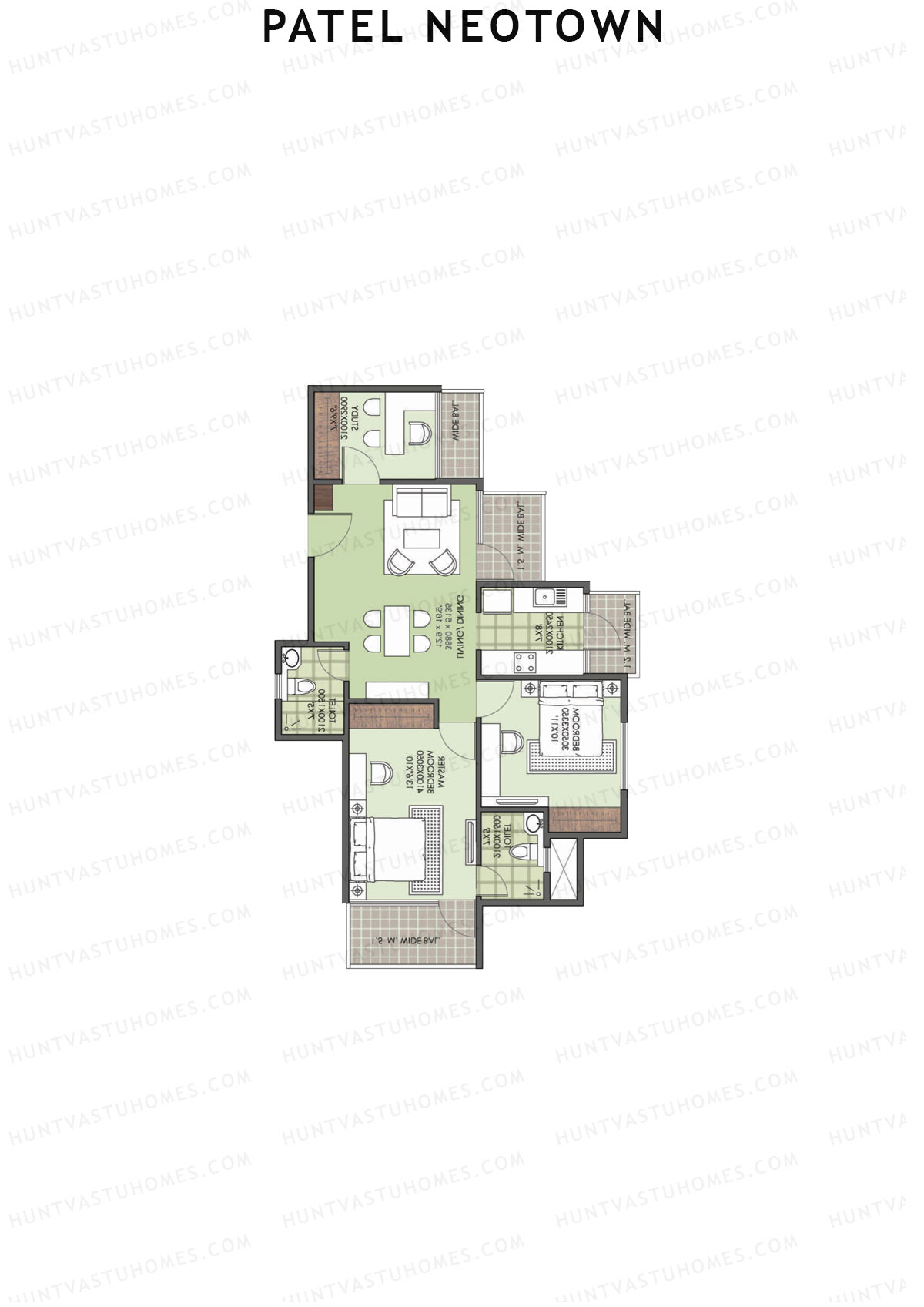 Patel Neotown Tower E4 Unit 4 (Type 4) Floor Plan