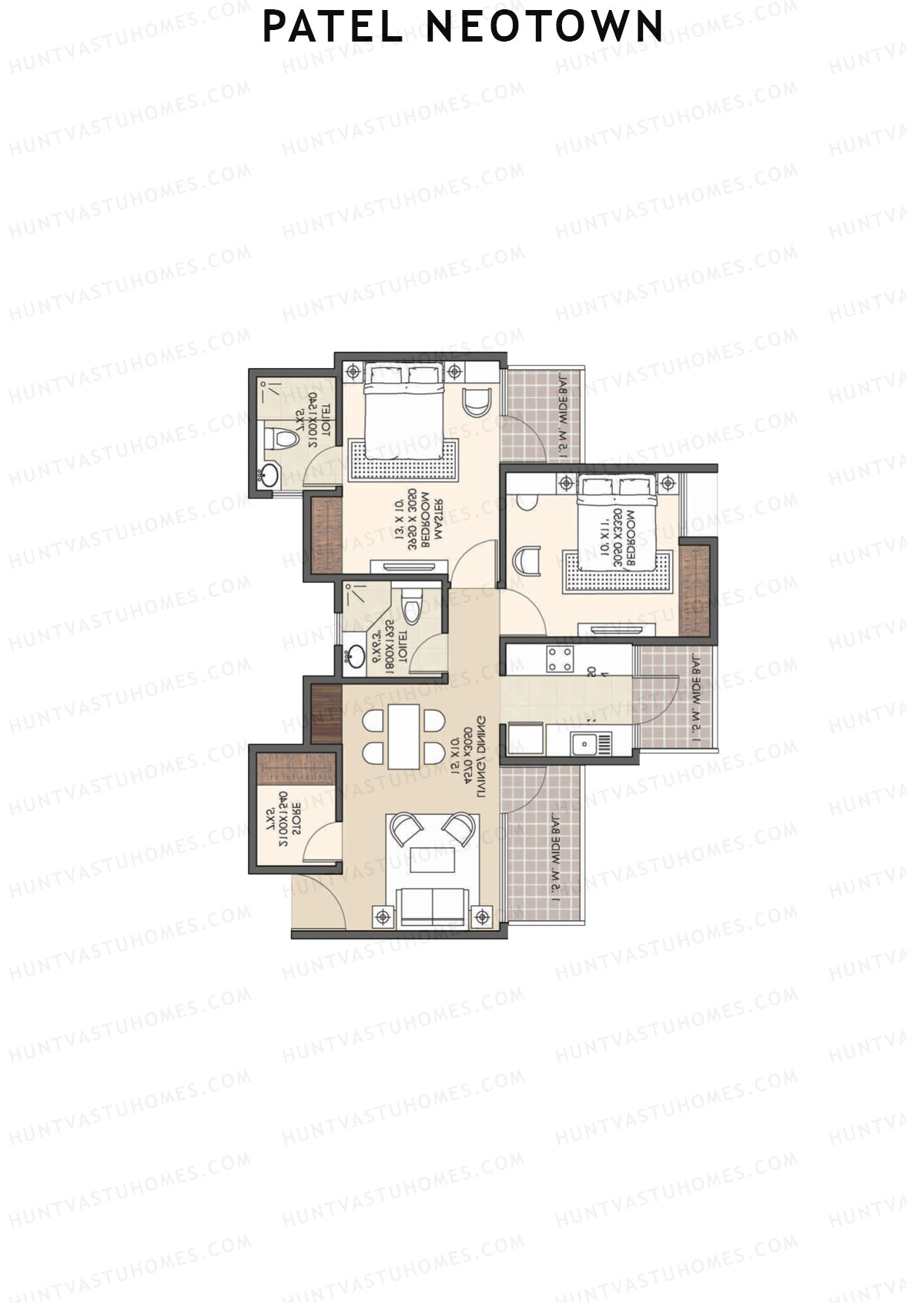 Patel Neotown Tower E4 Unit 5 (Type 2) Floor Plan