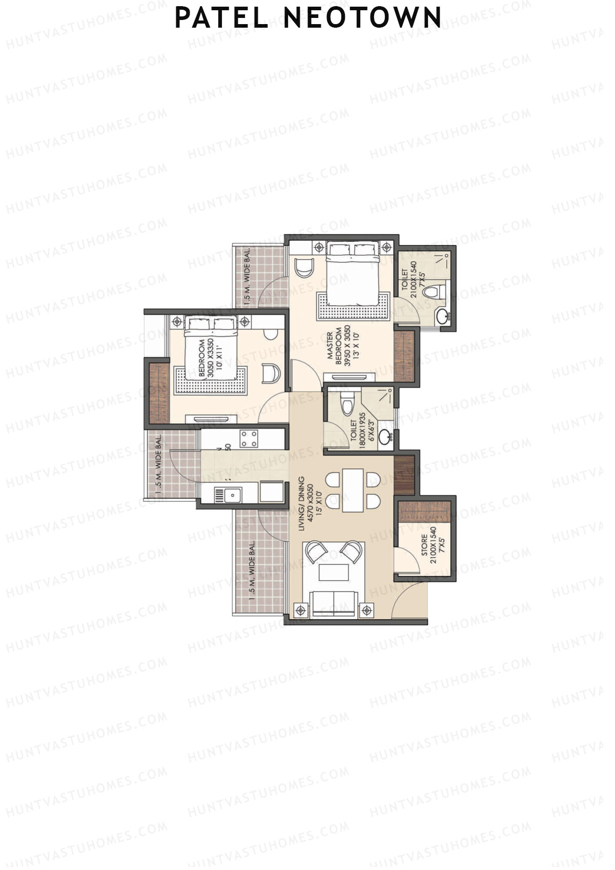 Patel Neotown Tower E4 Unit 6 (Type 2) Floor Plan