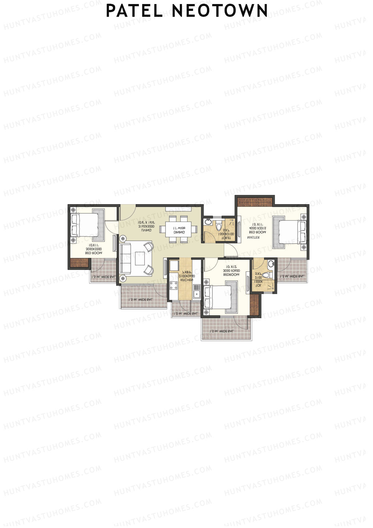 Patel Neotown Tower G1 Unit 1 (Type 8) Floor Plan