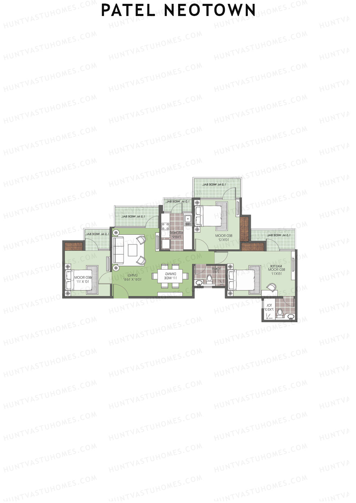 Patel Neotown Tower G1 Unit 2 (Type 9) Floor Plan