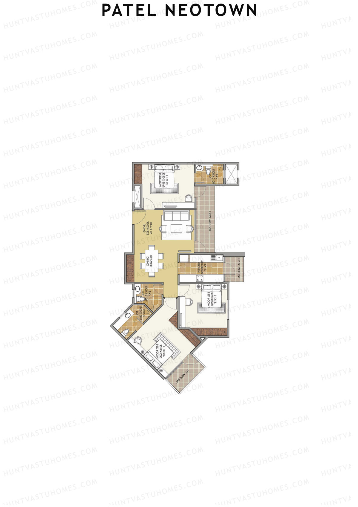 Patel Neotown Tower G3 Unit 4 (Type 11) Floor Plan