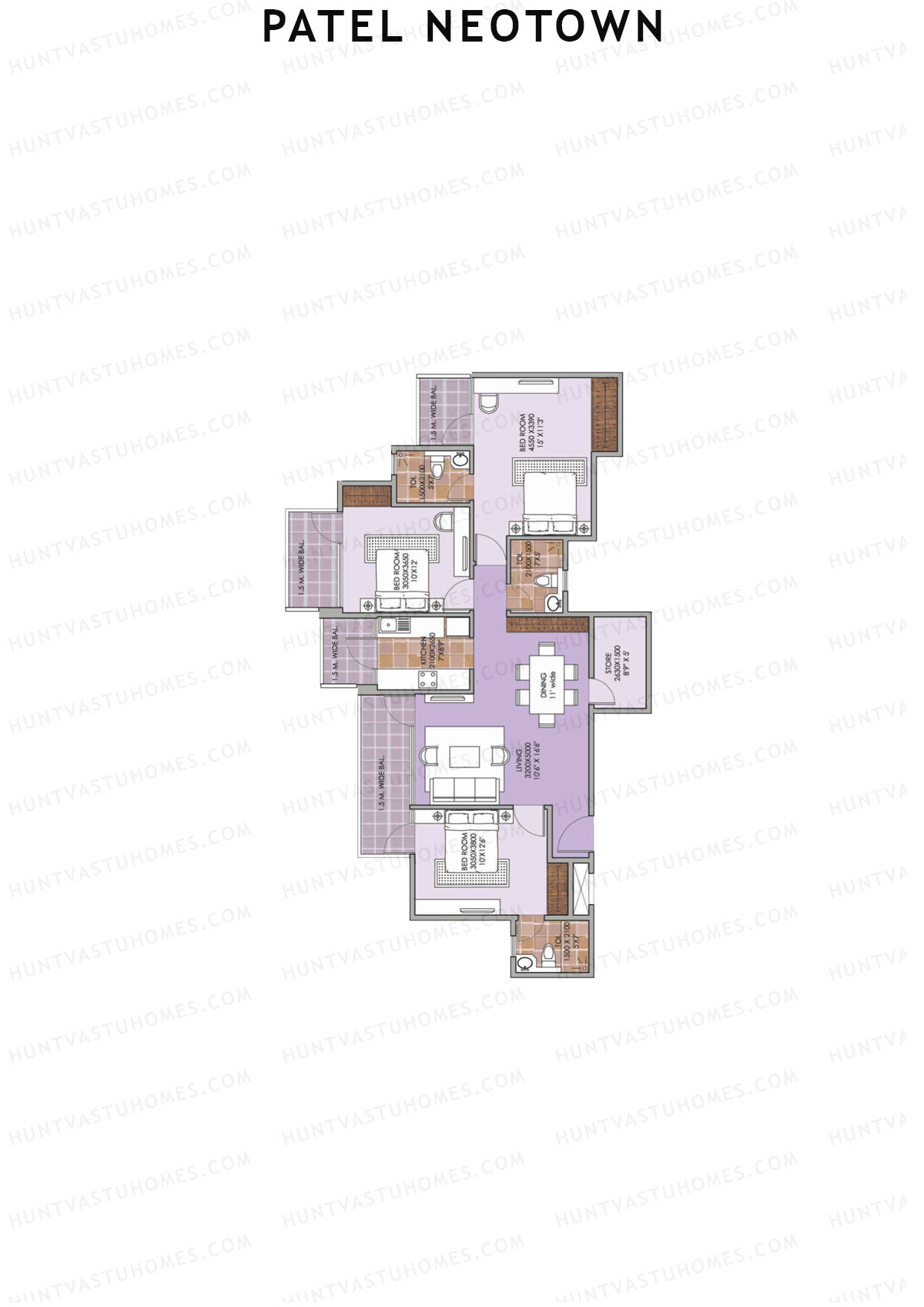 Patel Neotown Tower G3 Unit 6 (Type 12) Floor Plan