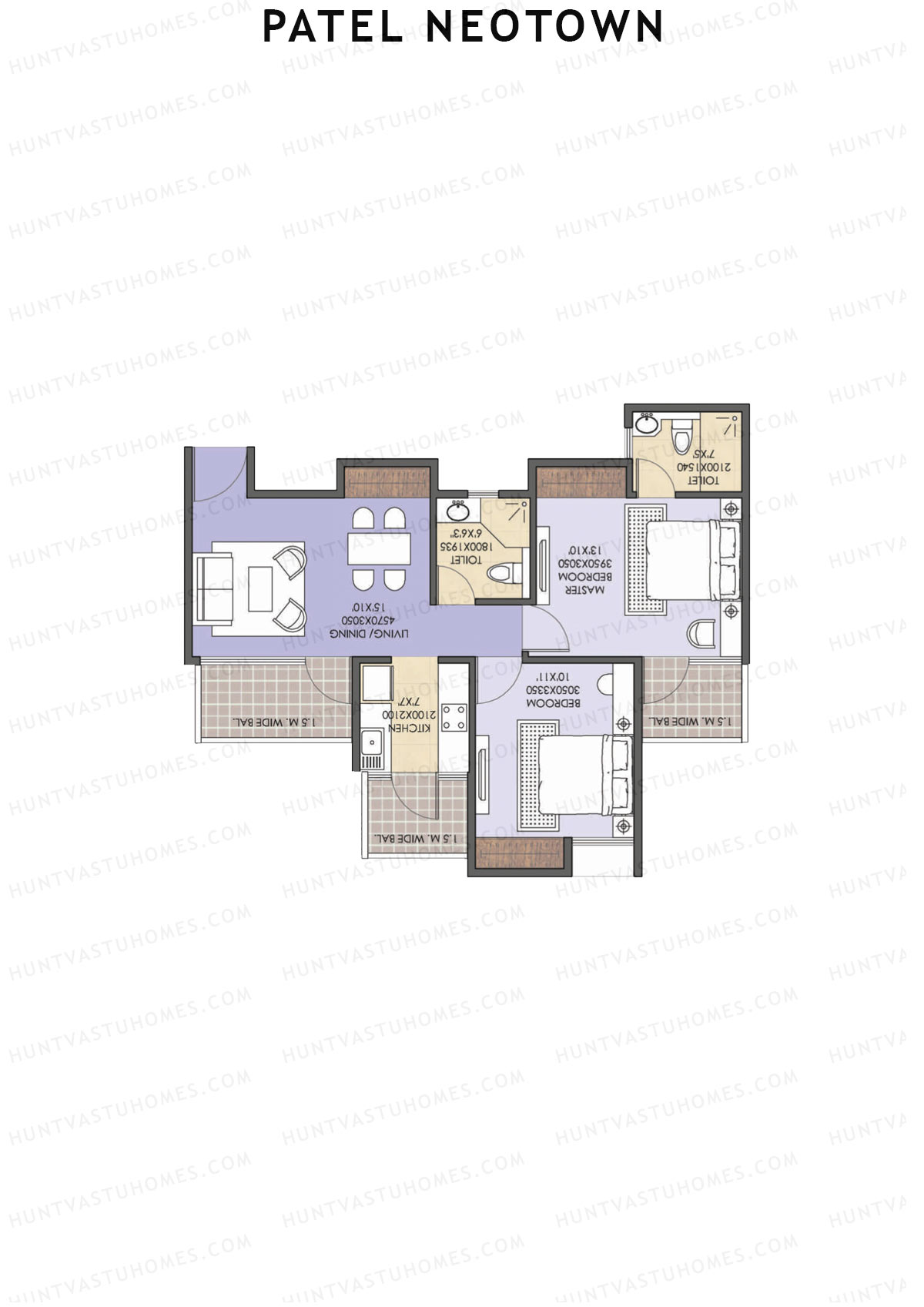 Patel Neotown Tower G4 Unit 1 (Type 1) Floor Plan