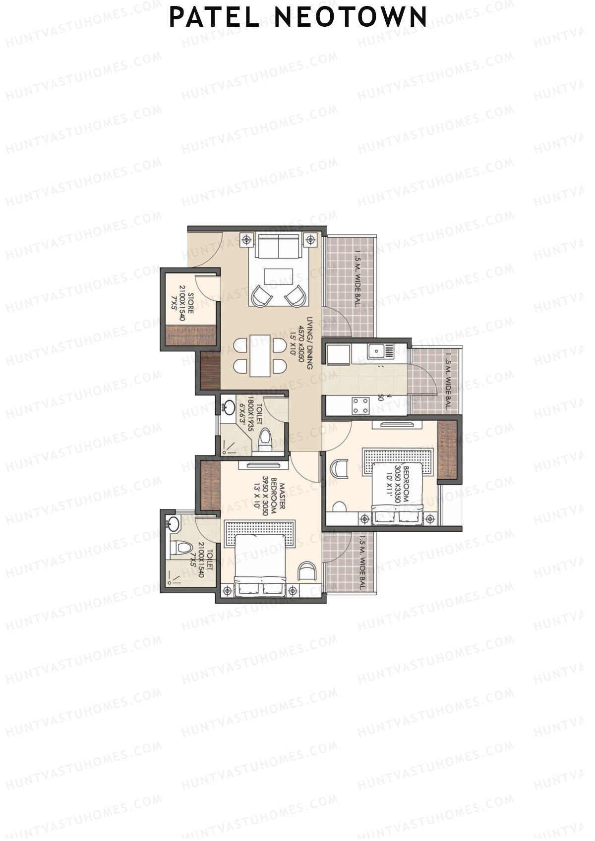 Patel Neotown Tower G4 Unit 6 (Type 2) Floor Plan