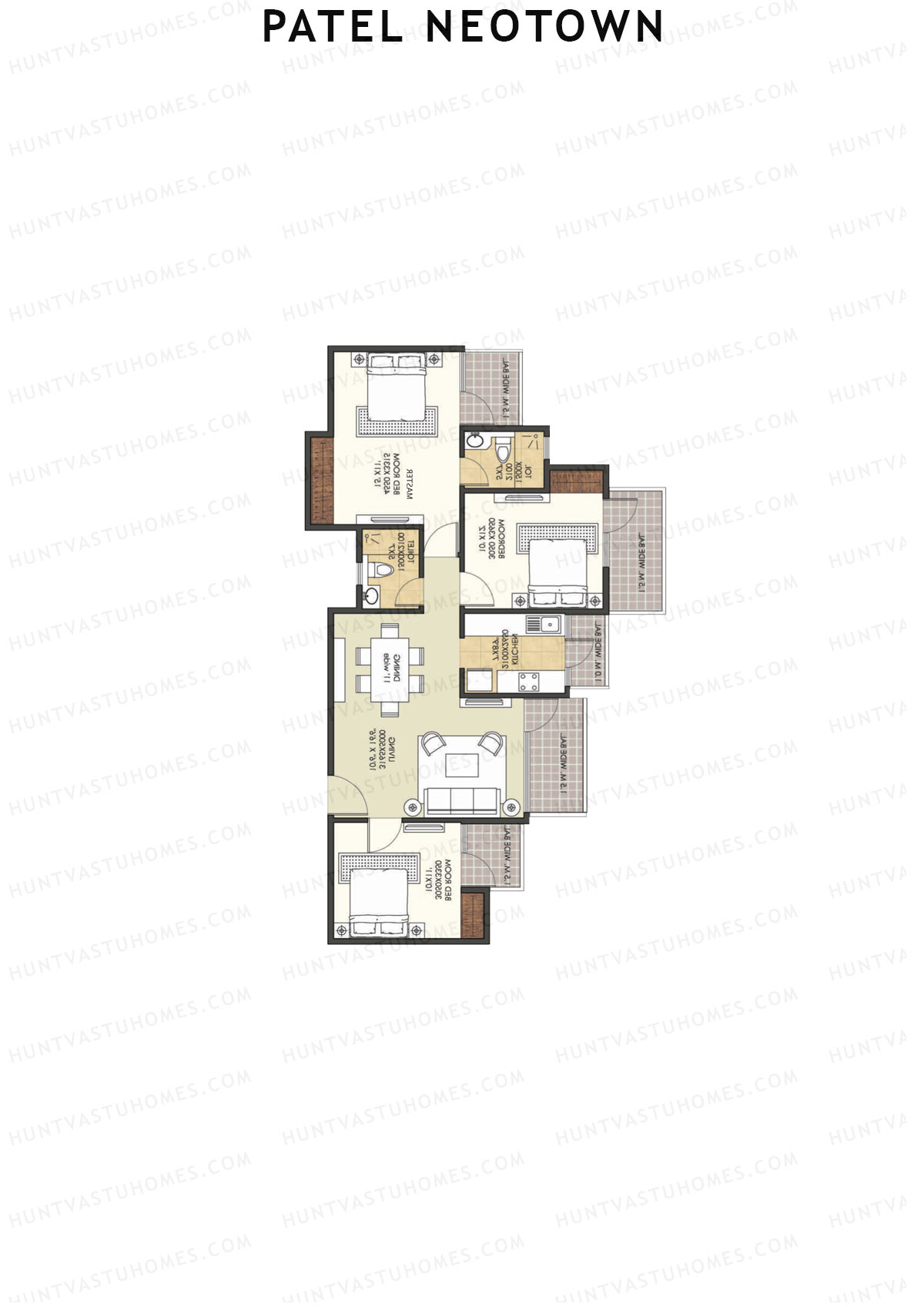 Patel Neotown Tower H1 Unit 1 (Type 8) Floor Plan