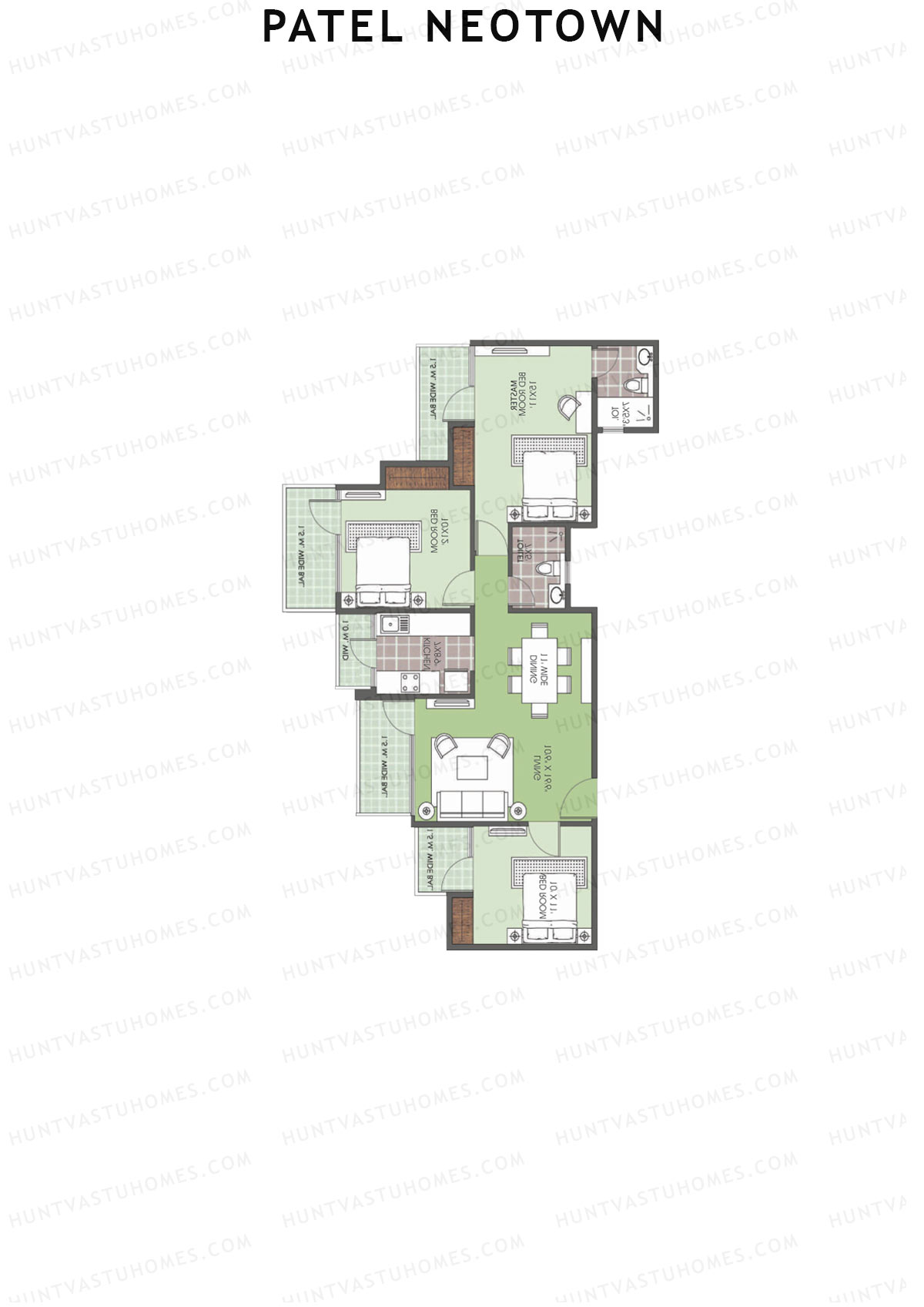 Patel Neotown Tower H1 Unit 2 (Type 9) Floor Plan