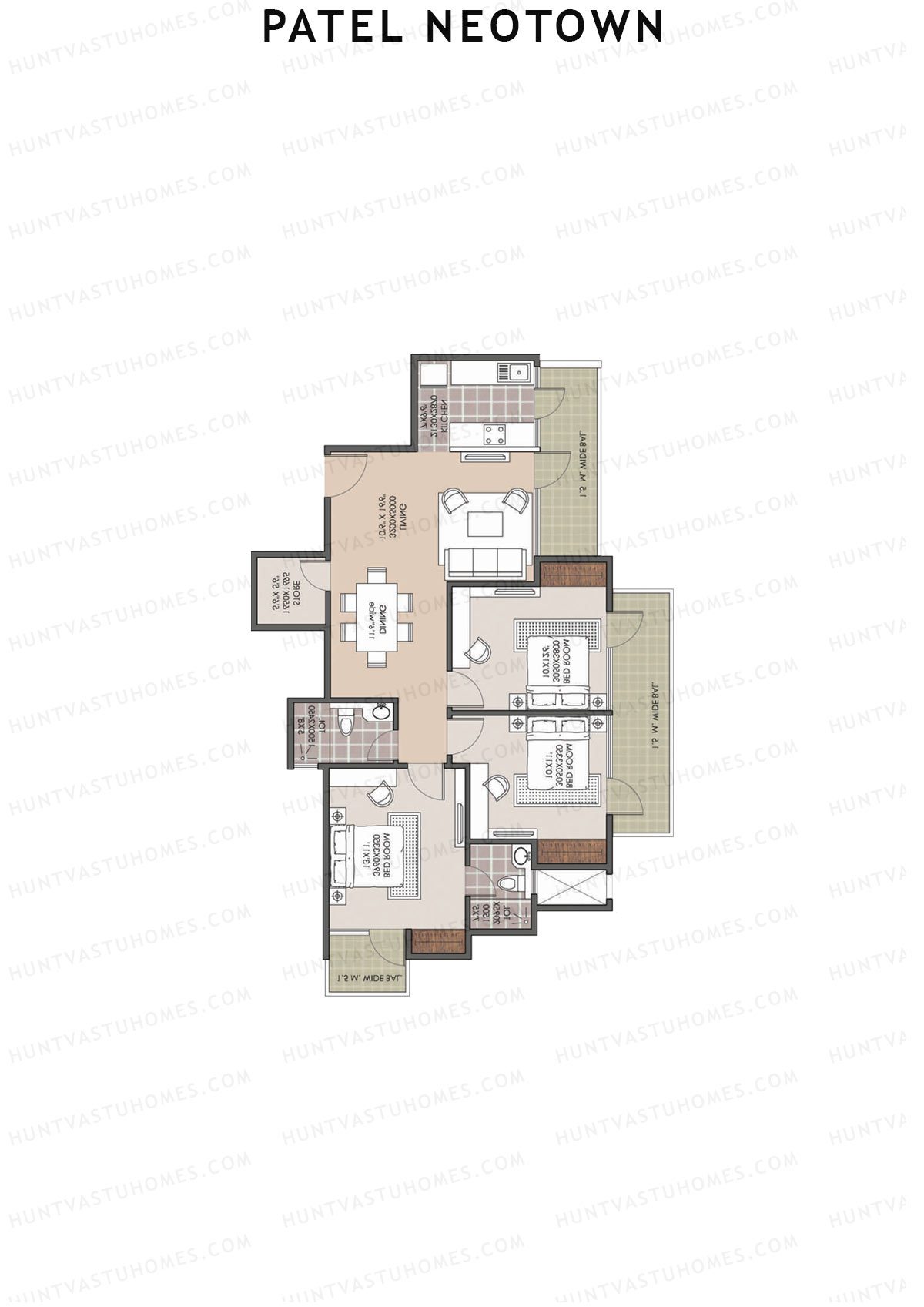 Patel Neotown Tower H1 Unit 4 (Type 10) Floor Plan