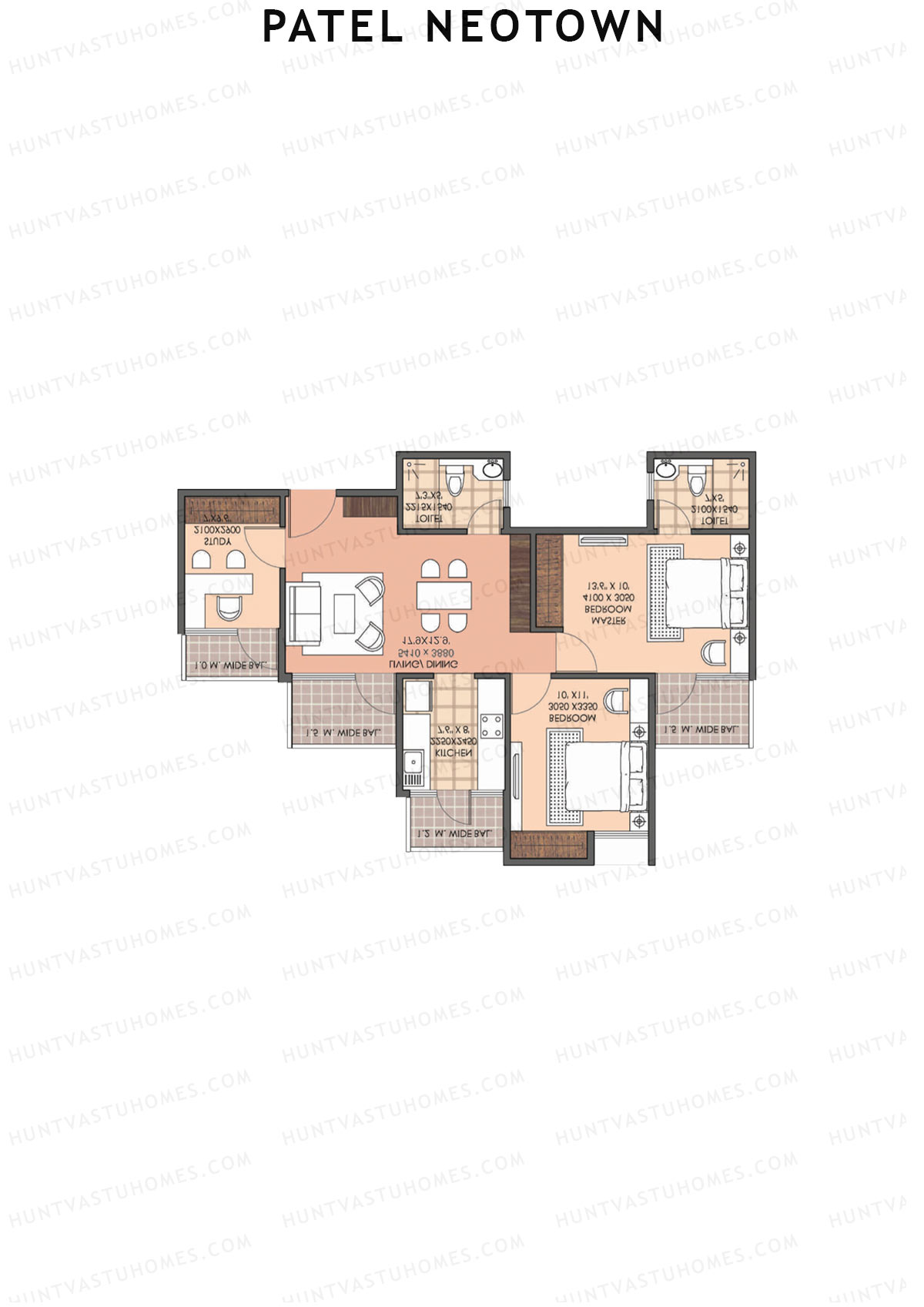 Patel Neotown Tower H2 Unit 1 (Type 3) Floor Plan