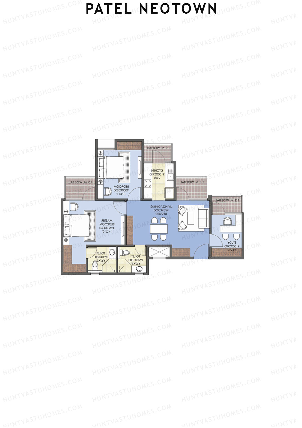 Patel Neotown Tower H2 Unit 3 (Type 6) Floor Plan