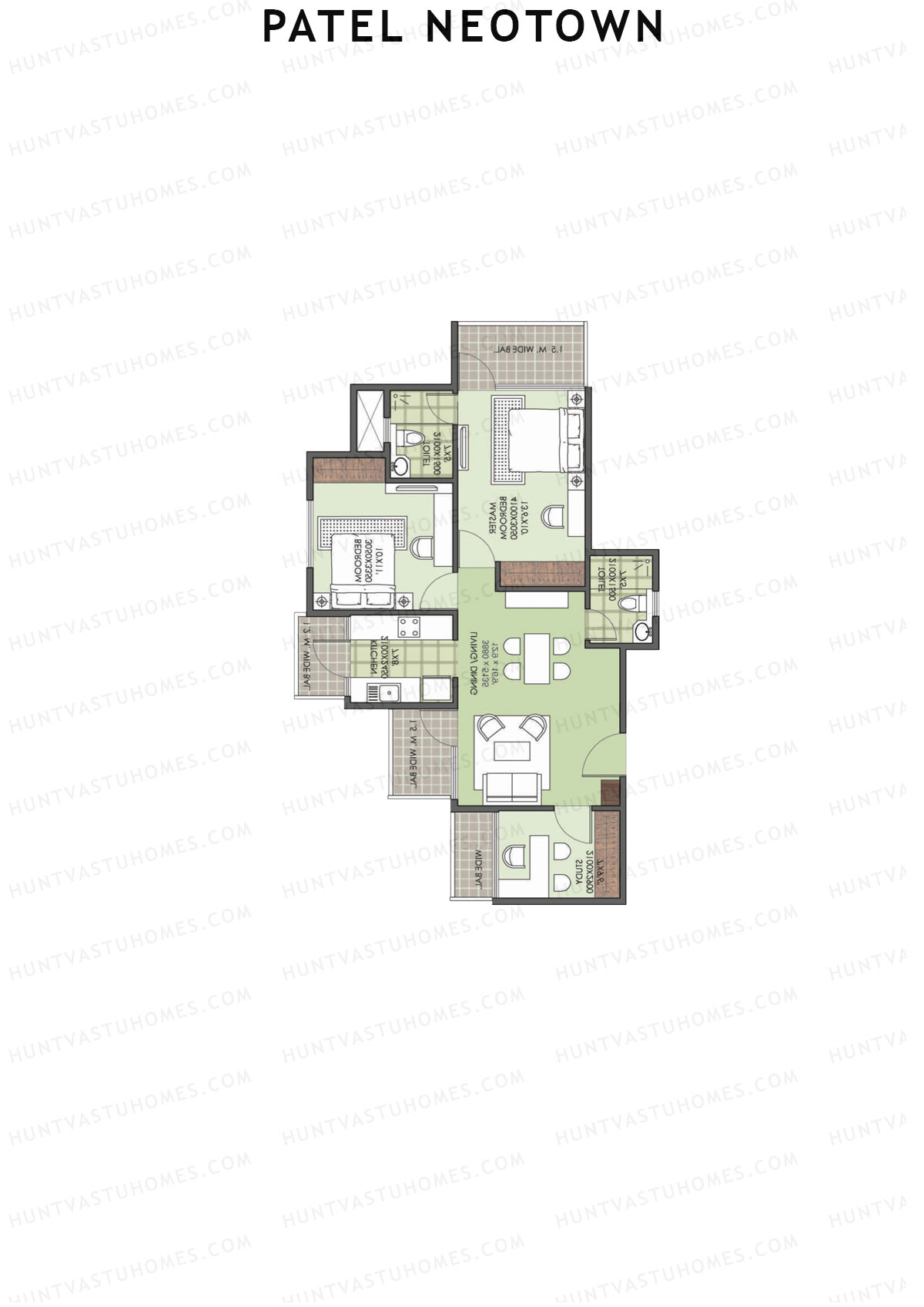 Patel Neotown Tower H2 Unit 4 (Type 4) Floor Plan
