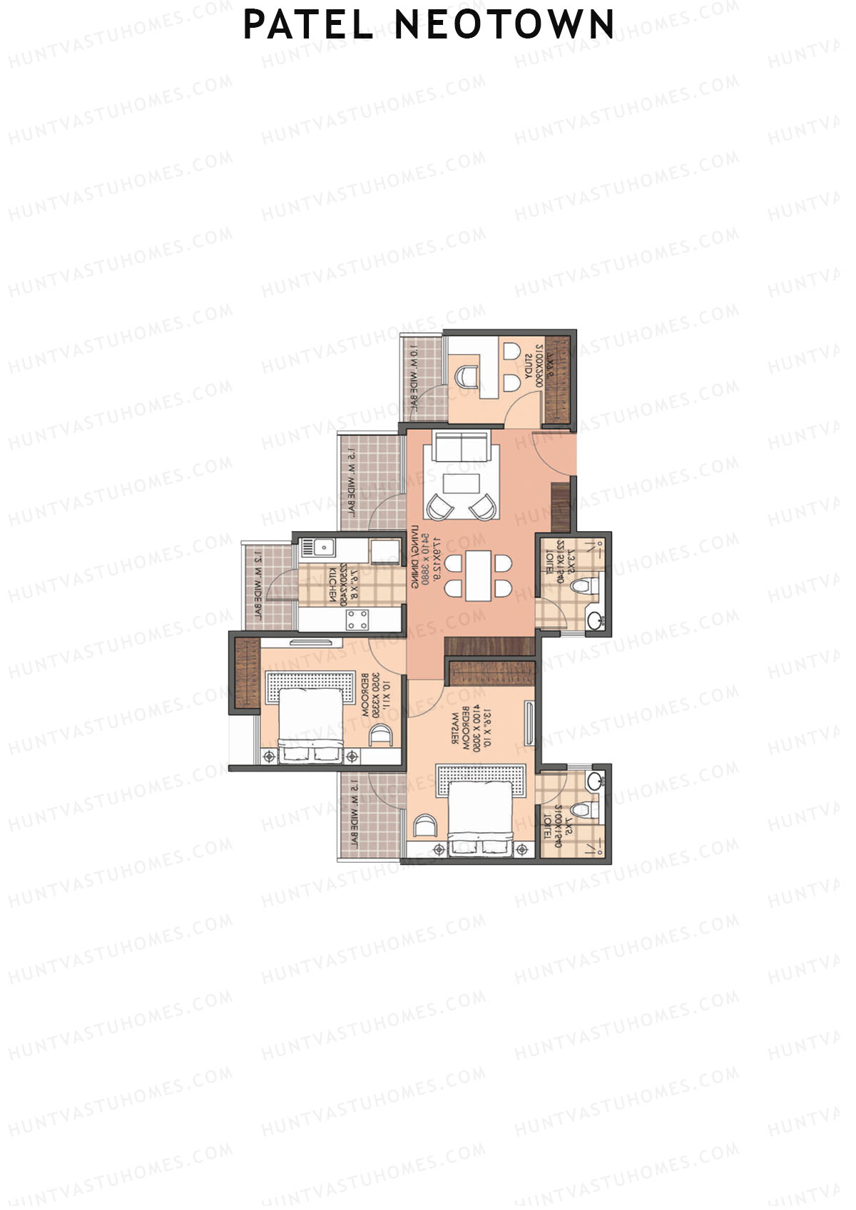 Patel Neotown Tower H2 Unit 5 (Type 3) Floor Plan