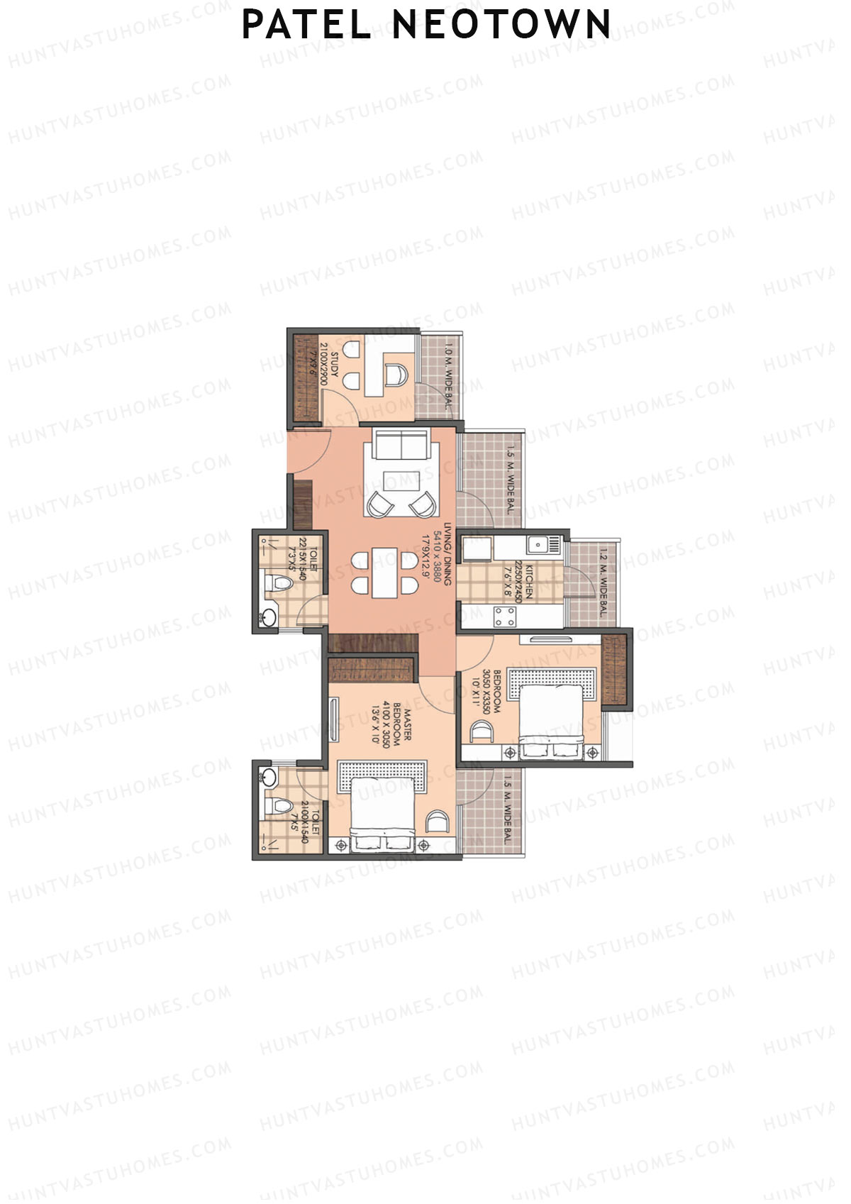 Patel Neotown Tower H2 Unit 6 (Type 3) Floor Plan