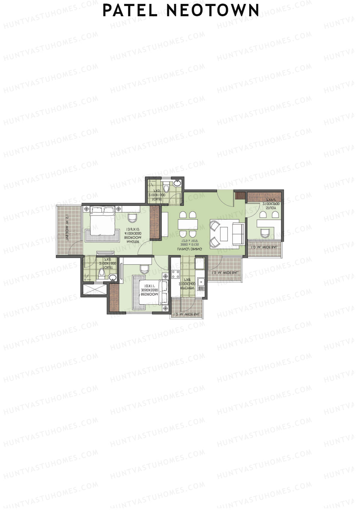 Patel Neotown Tower J1 Unit 2 (Type 4) Floor Plan