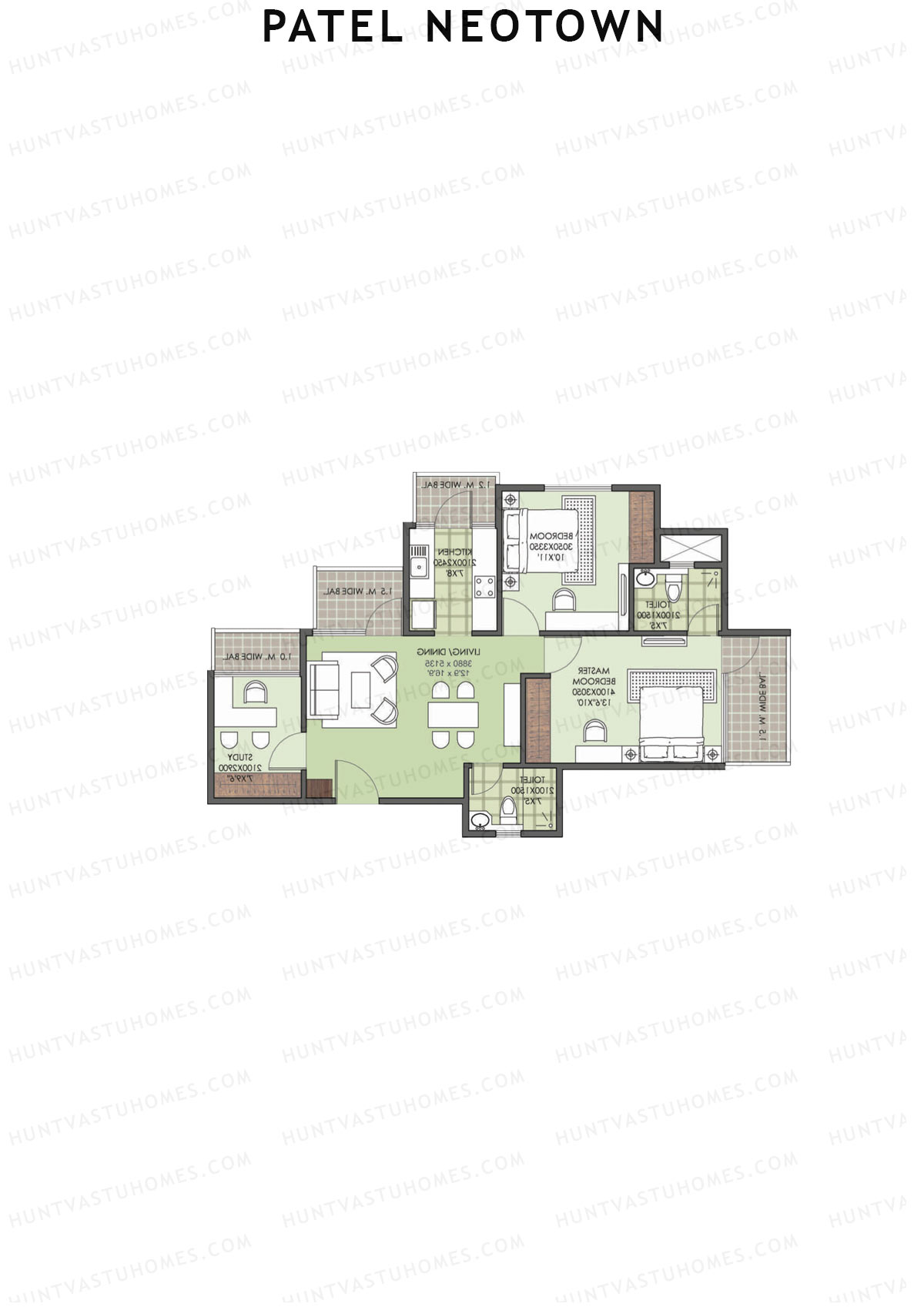 Patel Neotown Tower J1 Unit 4 (Type 4) Floor Plan