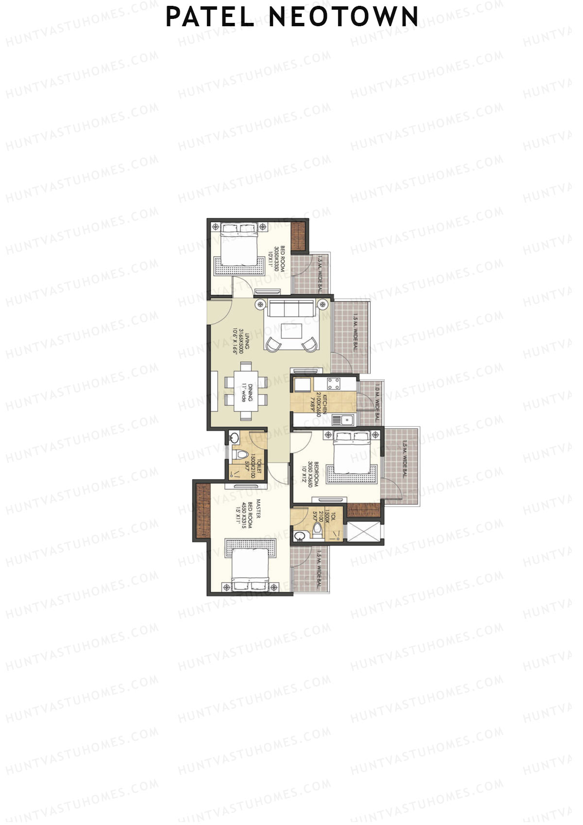 Patel Neotown Tower K1 Unit 1 (Type 8) Floor Plan