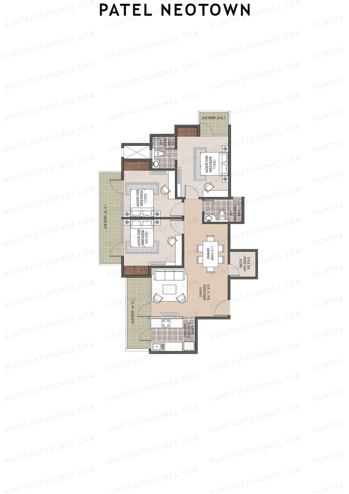 Patel Neotown Tower K1 Unit 3 (Type 10) Floor Plan