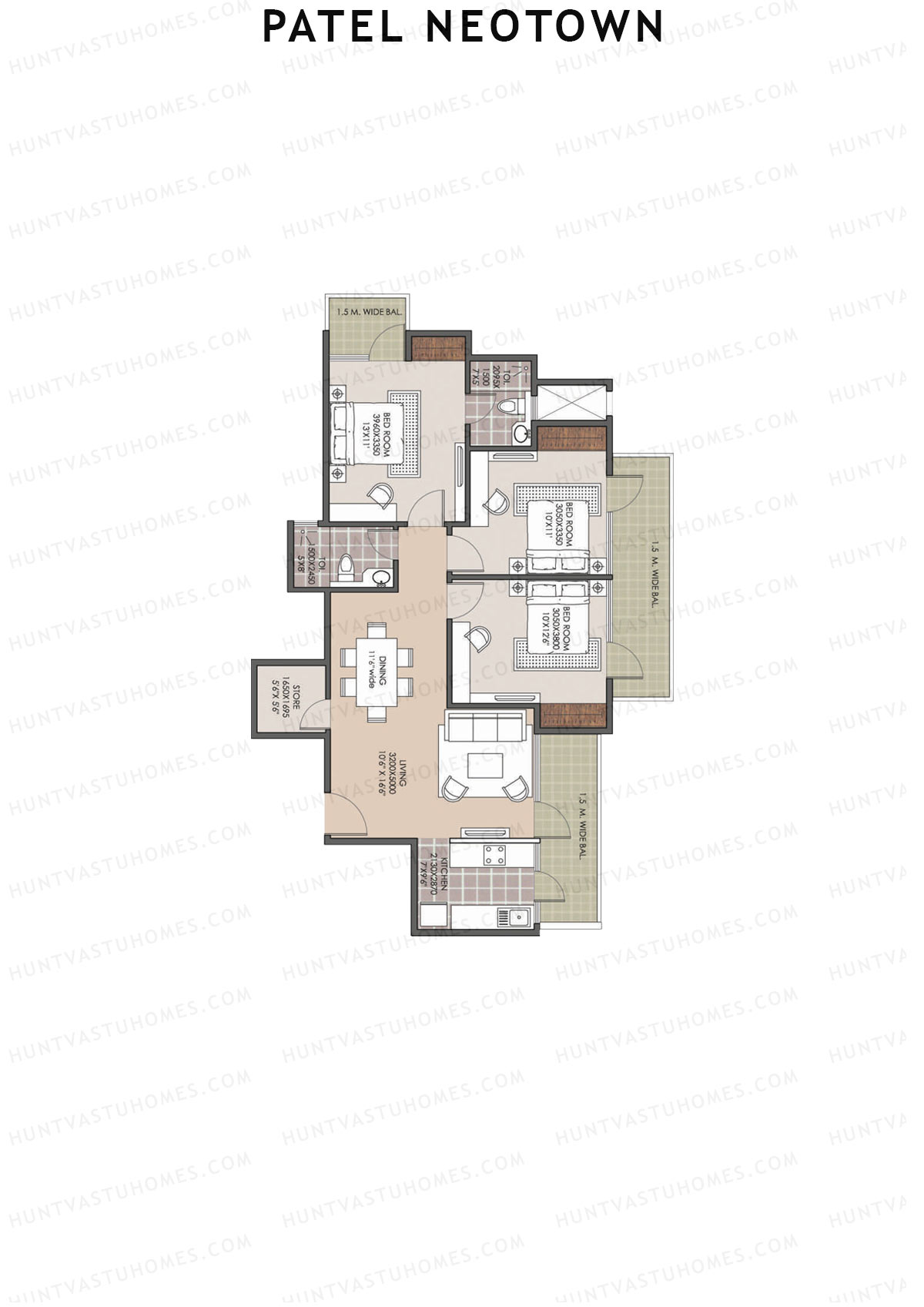 Patel Neotown Tower K1 Unit 4 (Type 10) Floor Plan