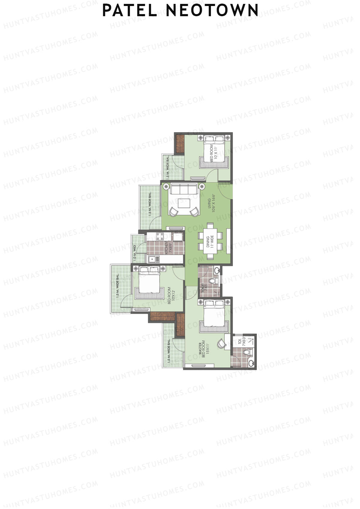 Patel Neotown Tower L Unit 2 (Type 9) Floor Plan