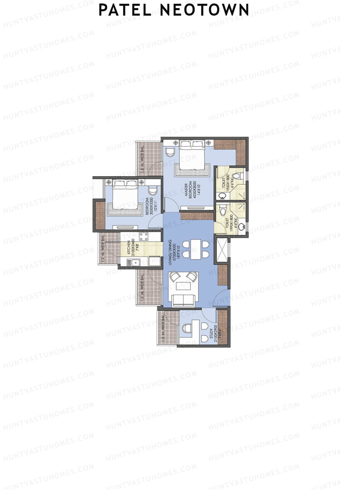 Patel Neotown Tower L Unit 3 (Type 6) Floor Plan
