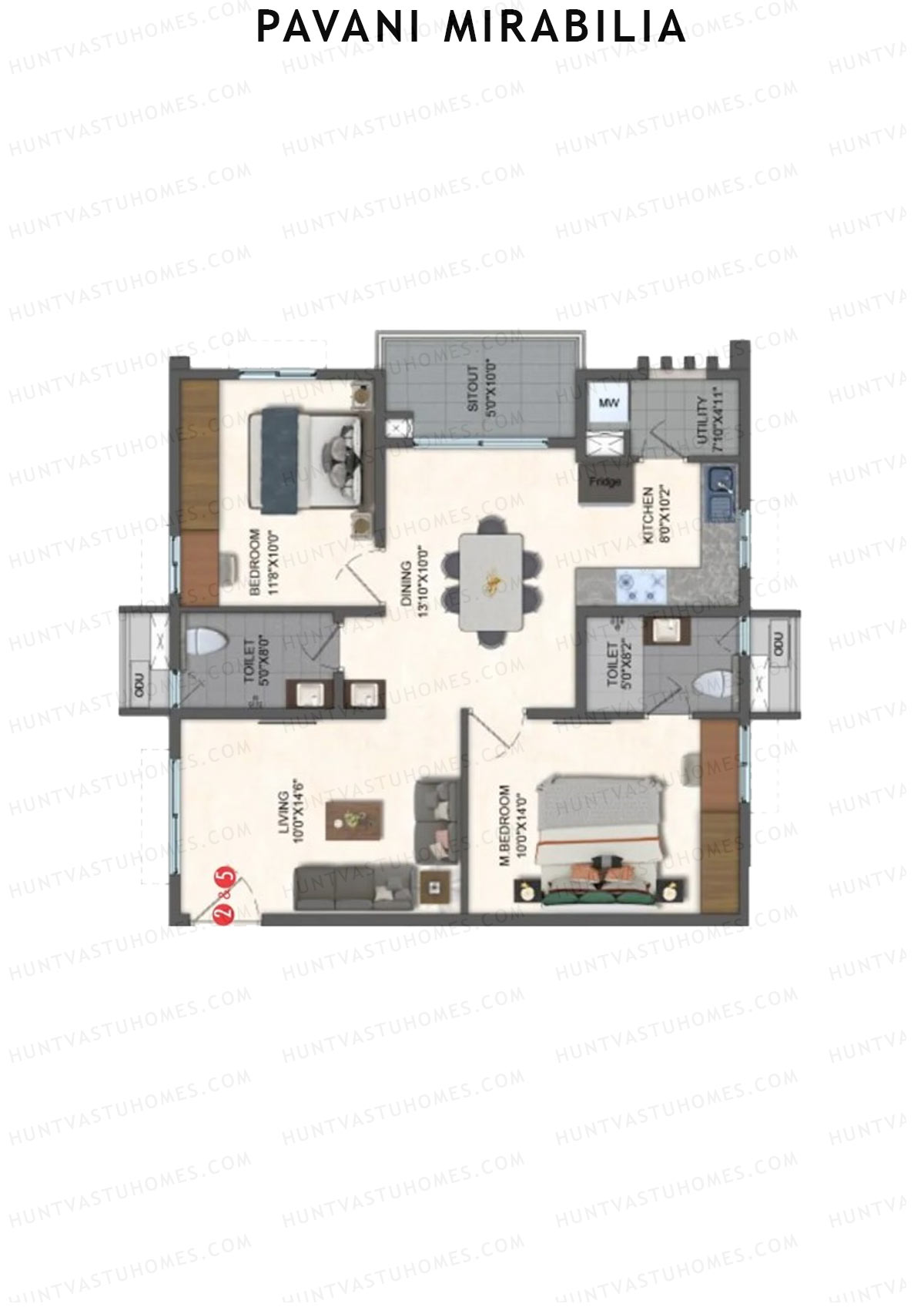 Pavani Mirabilia Block A Unit 5 Floor Plan
