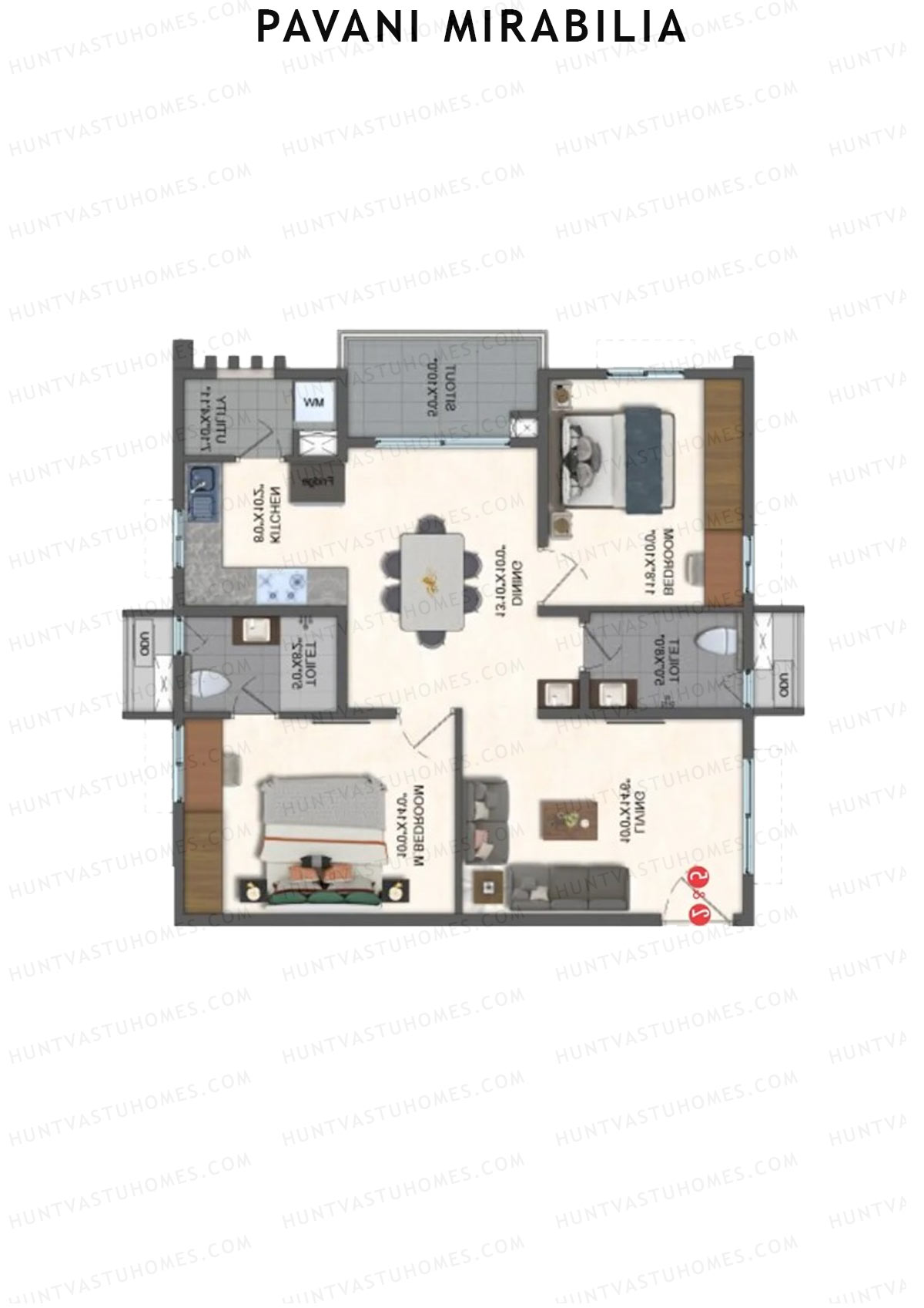 Pavani Mirabilia Block B Unit 2 Floor Plan