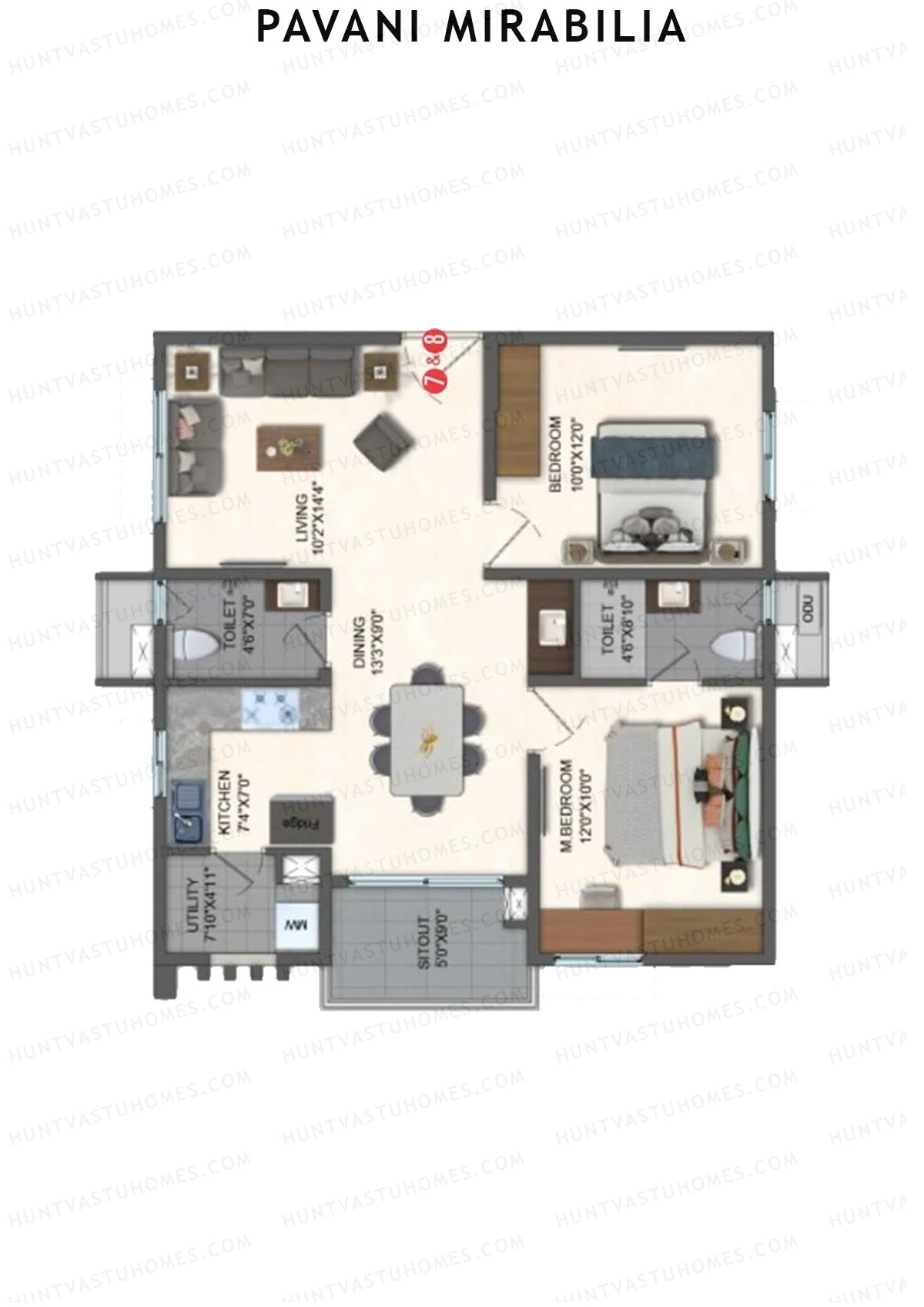 Pavani Mirabilia Block B Unit 7 Floor Plan
