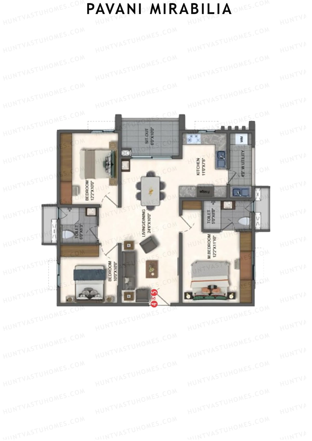 Pavani Mirabilia Block C Unit 5 Floor Plan