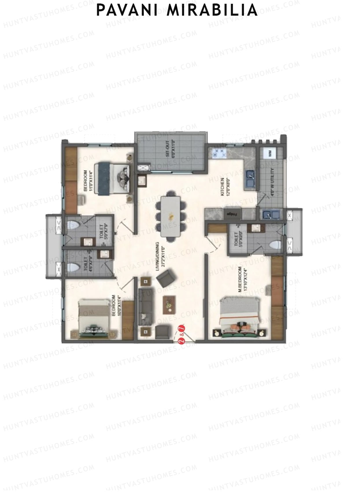Pavani Mirabilia Block C Unit 7 Floor Plan